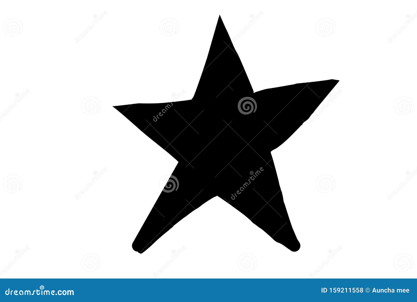 Black Star Shape on White Background. Illustration Design Stock Photo