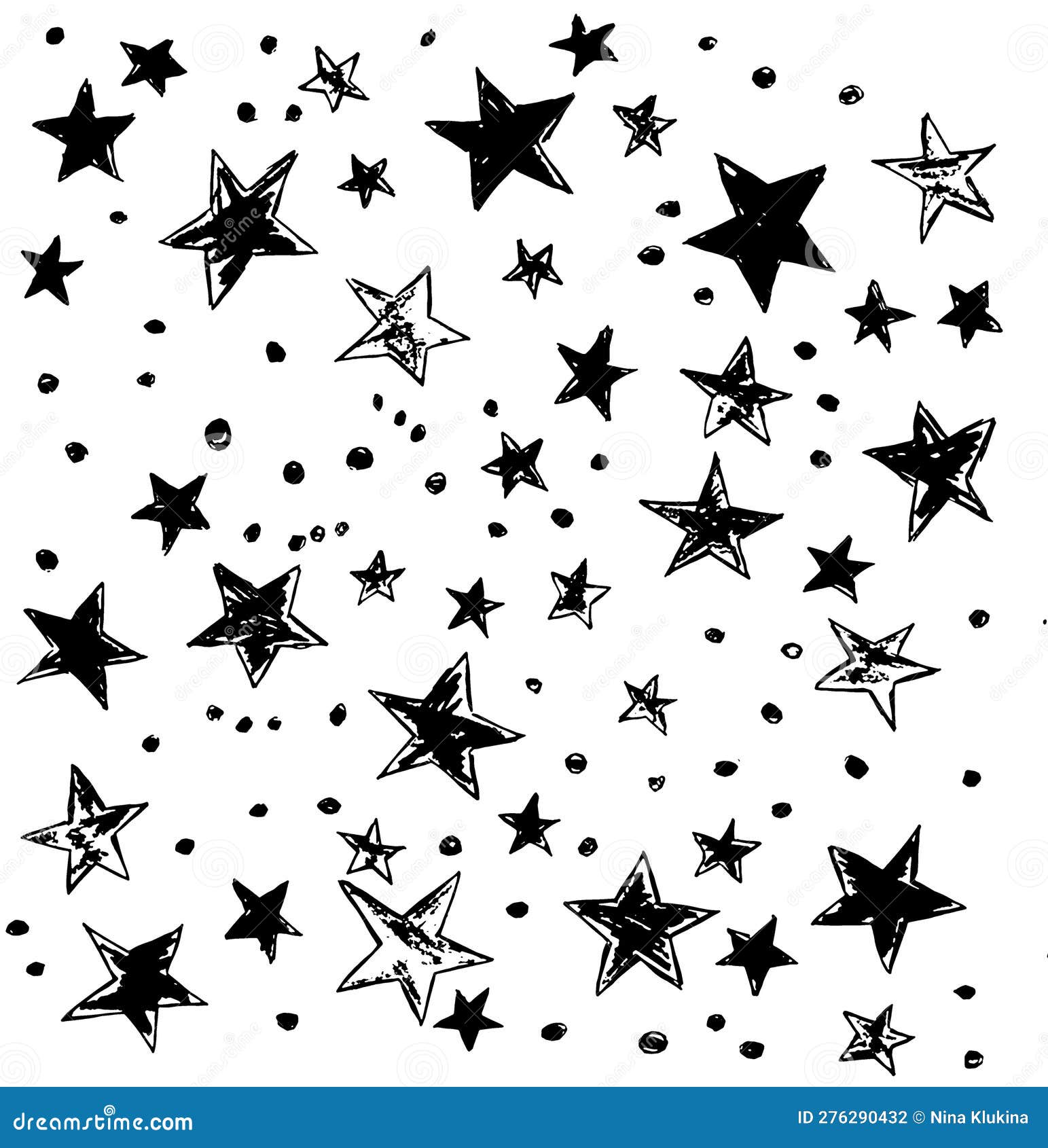 Black Stars on a White Background Stock Illustration Illustration of