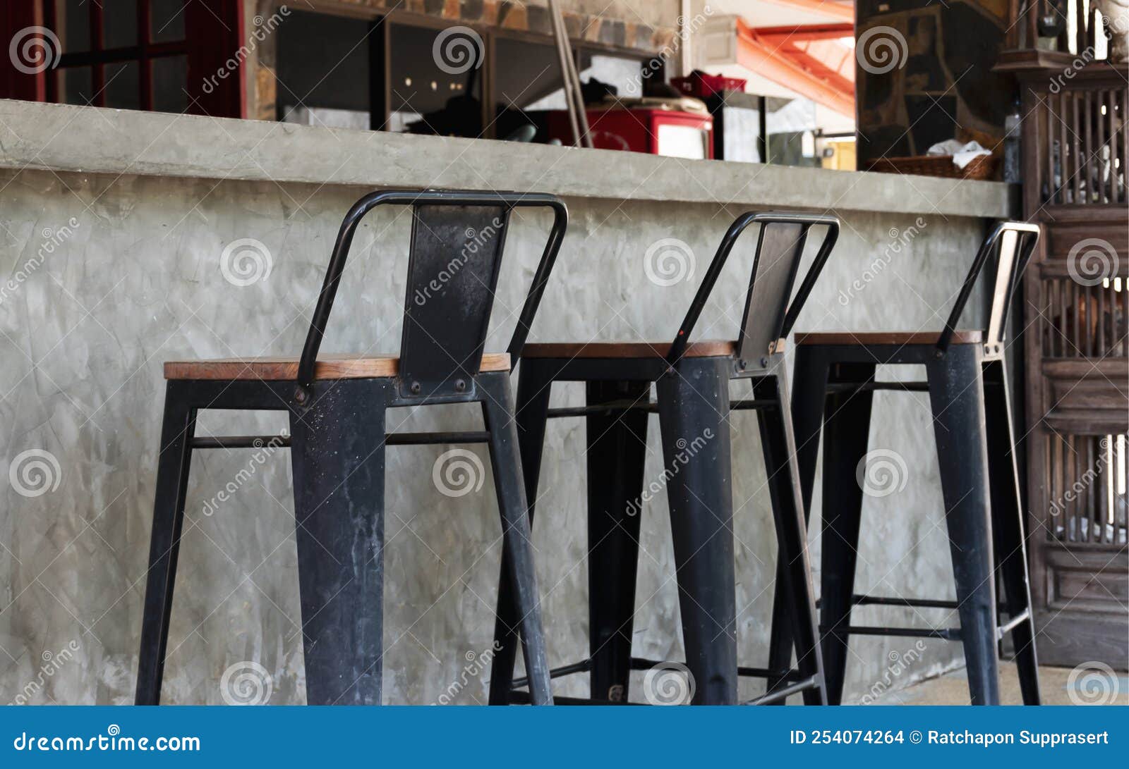 Black Steel Bar Stool with Counter Bar Stock Photo Image of industry