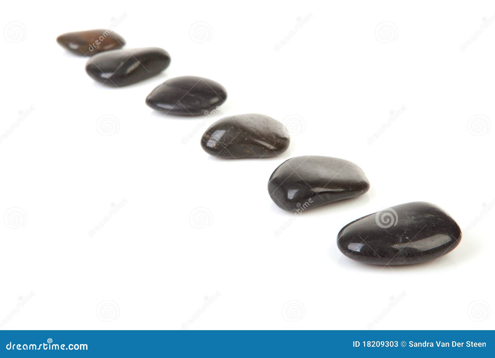 Black Stepping Stones in a Row Stock Image - Image of massage, black ...