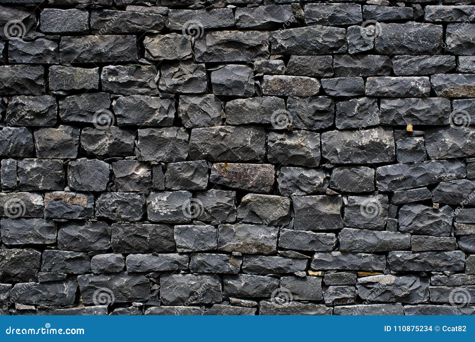 Black stone wall stock photo. Image of built, construction 110875234