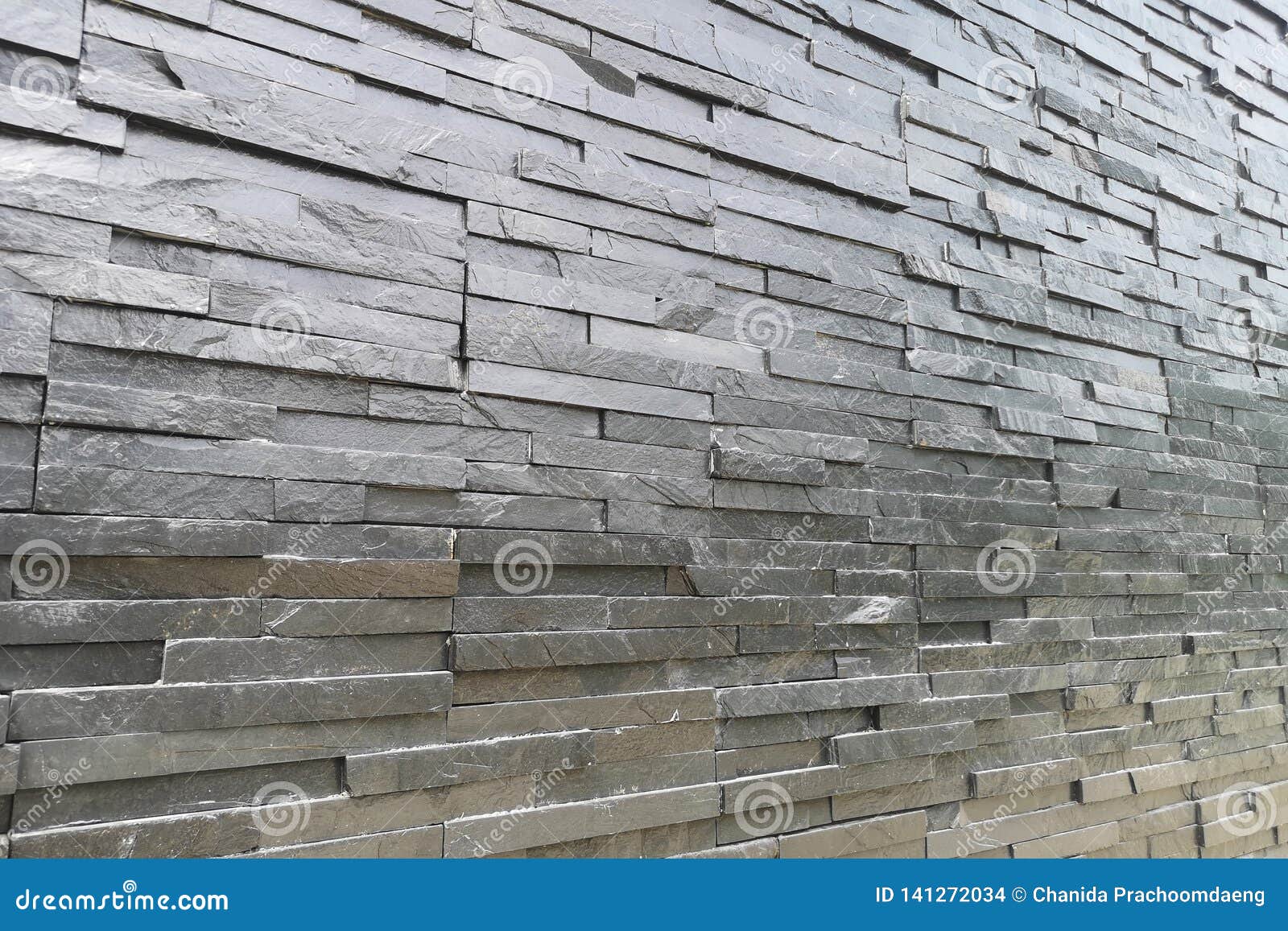 Black Stone Wall Shape Popular Outdoor Decoration Materials Stock Photo