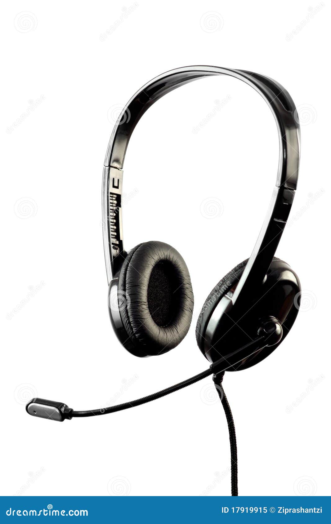 Black Stylish Headphone with Microphone Stock Image Image of sound