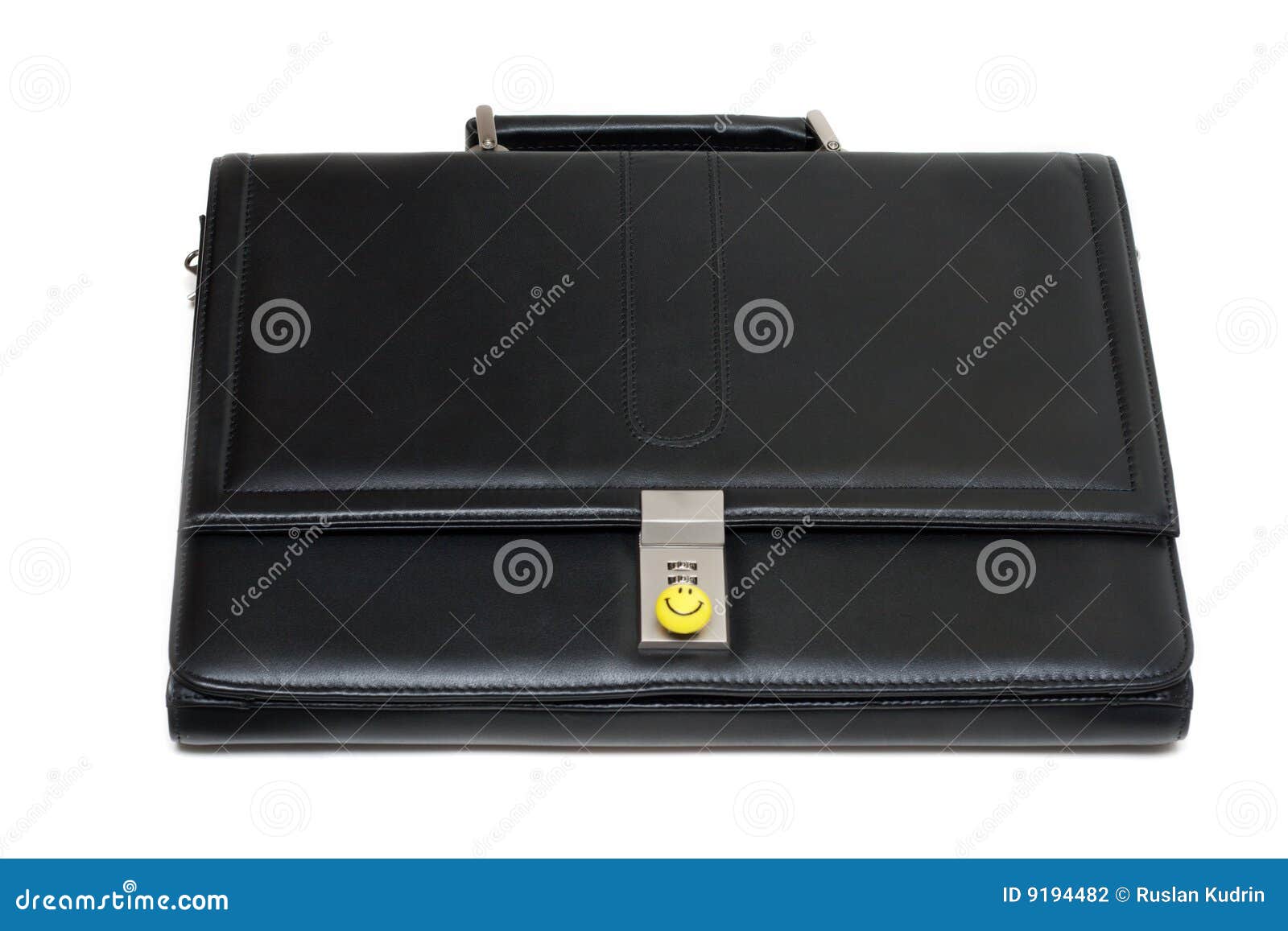 Black Stylish Leather Briefcase Stock Photo Image of briefcase, side 9194482