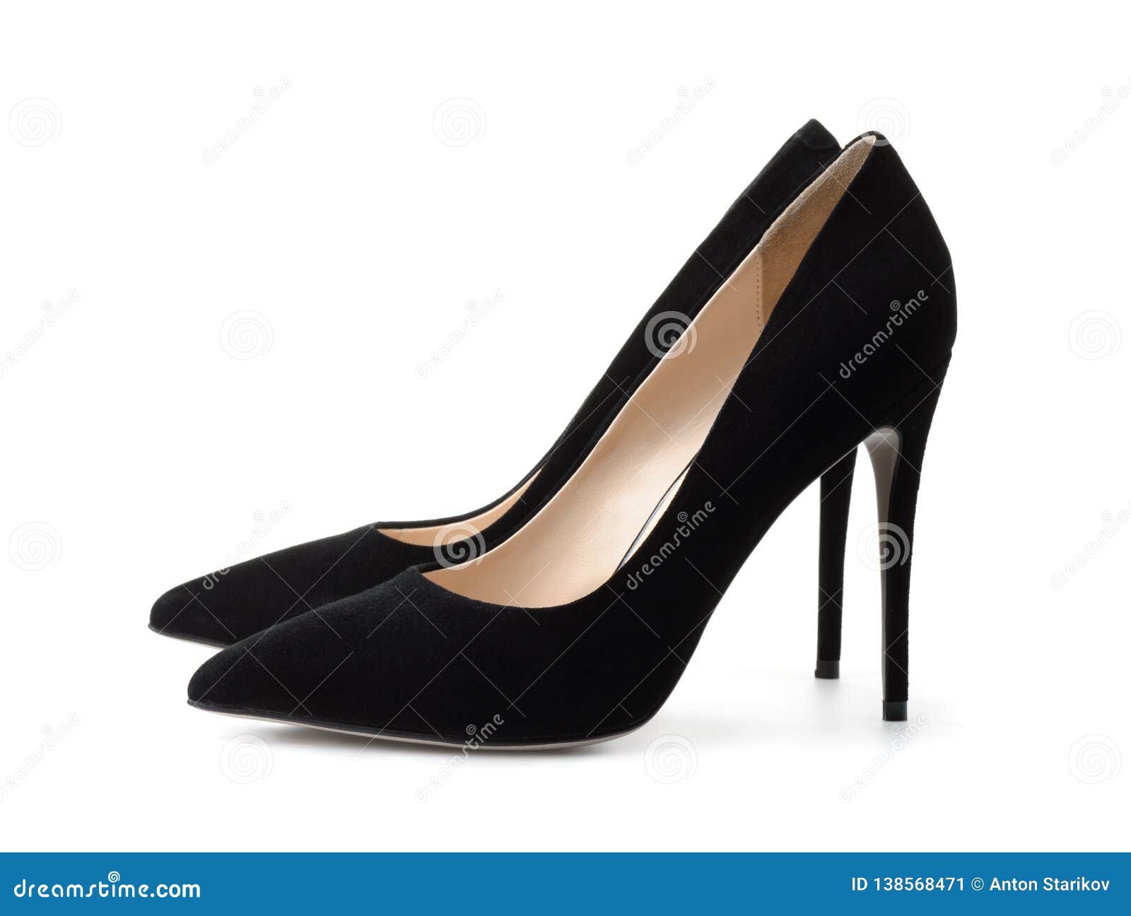 Black Suede High Heel Shoes Stock Image - Image of pair, evening: 138568471