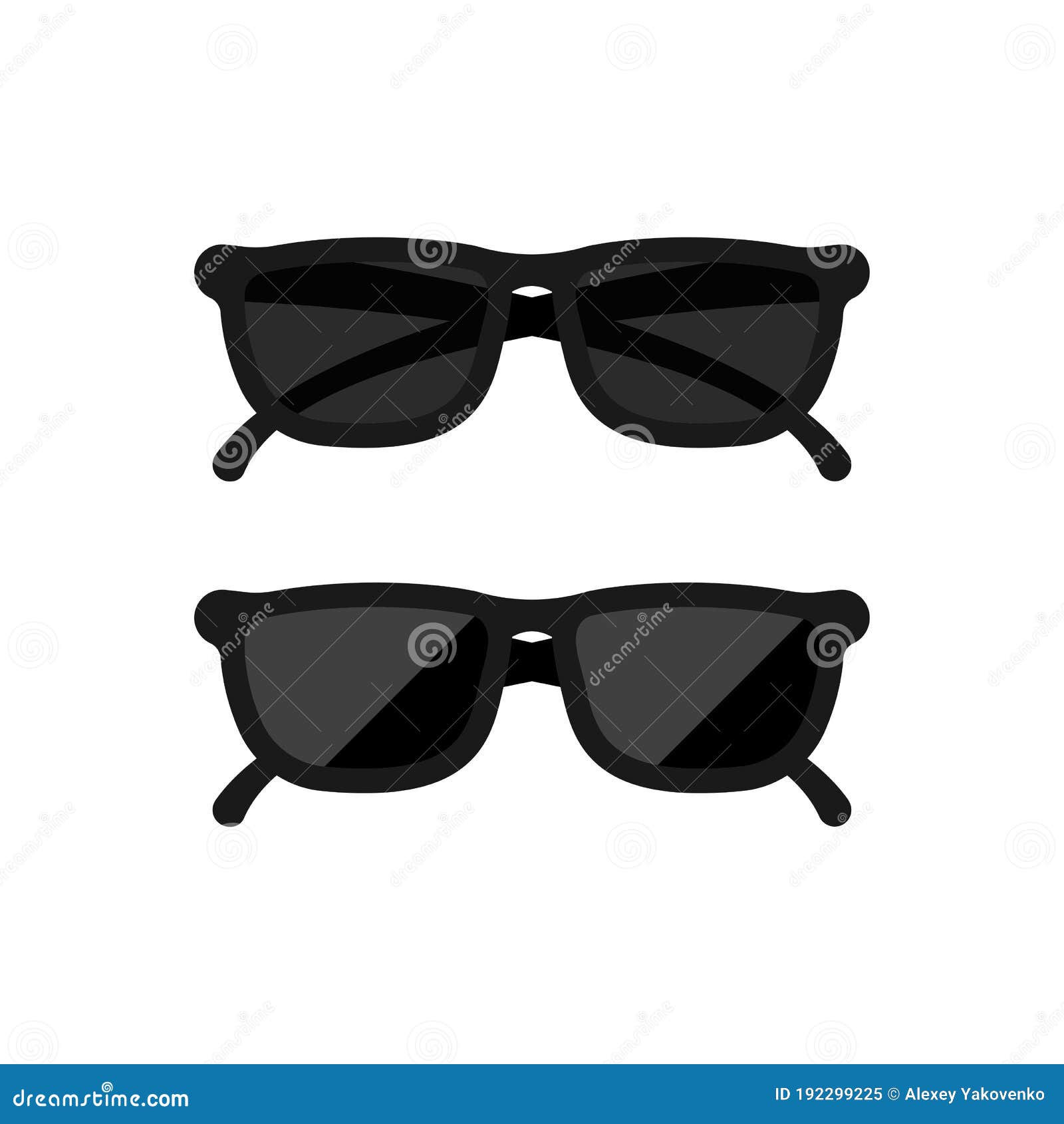 black sunglusses icon. realistic .  on  white background. eps 10
