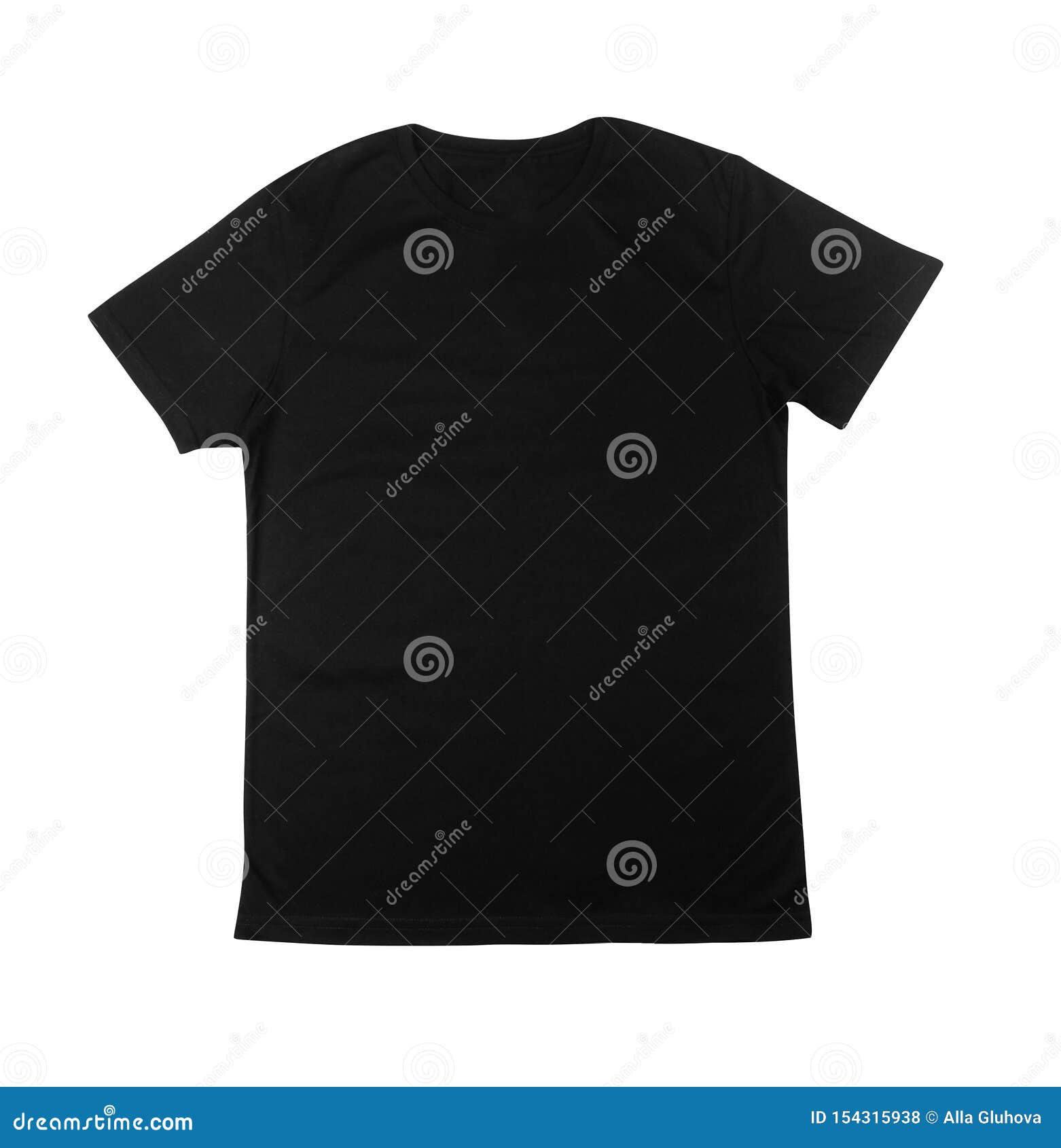 Black T-shirt, Clothes on Isolated White Background. Stock Photo ...