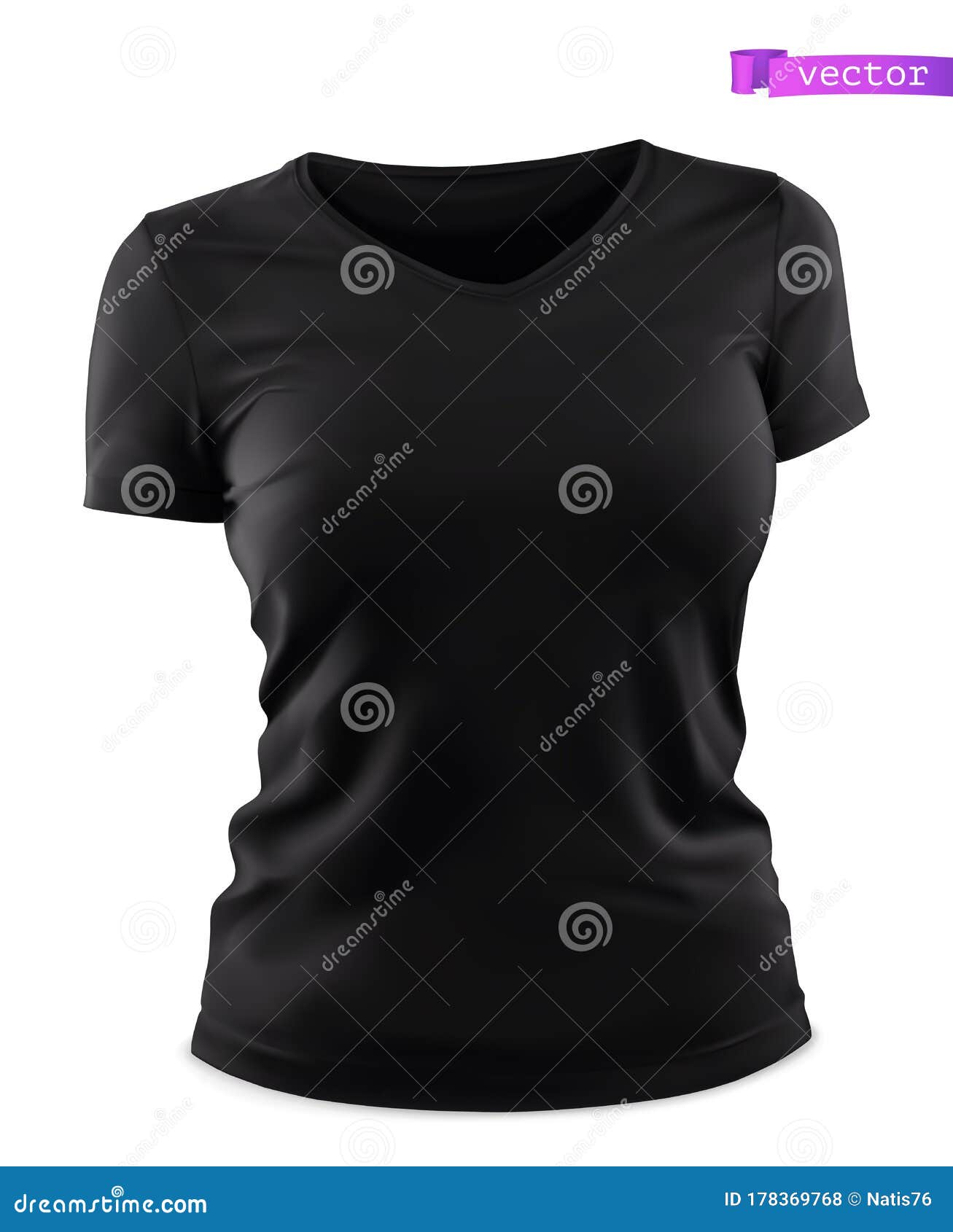 Download Black T-shirt Mockup. 3d Realistic Vector Stock Vector ...