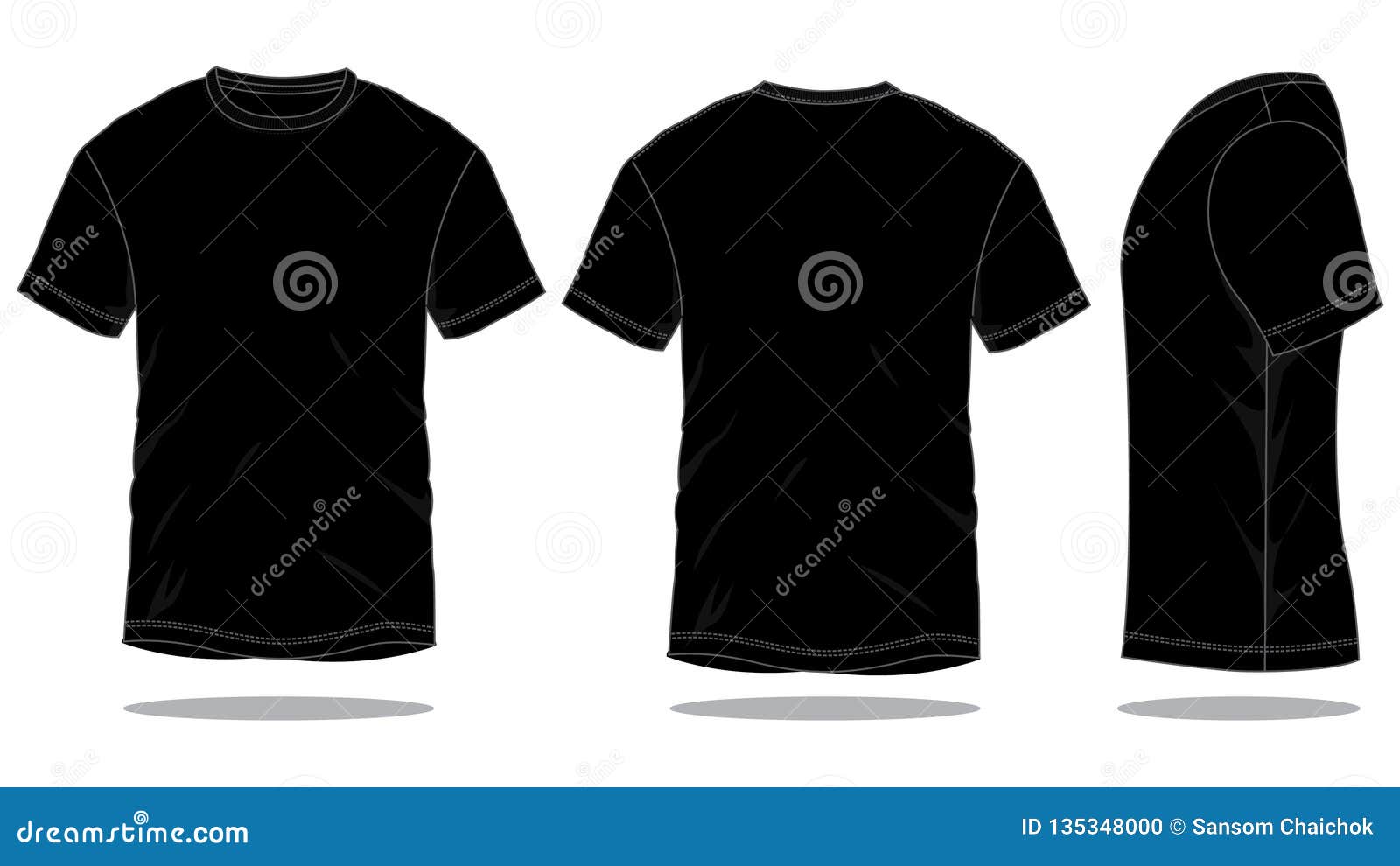 Afgang til Forventning Dæmon Black Short Sleeve T-Shirt Template on White Background Stock Illustration  - Illustration of coats, polyester: 135348000