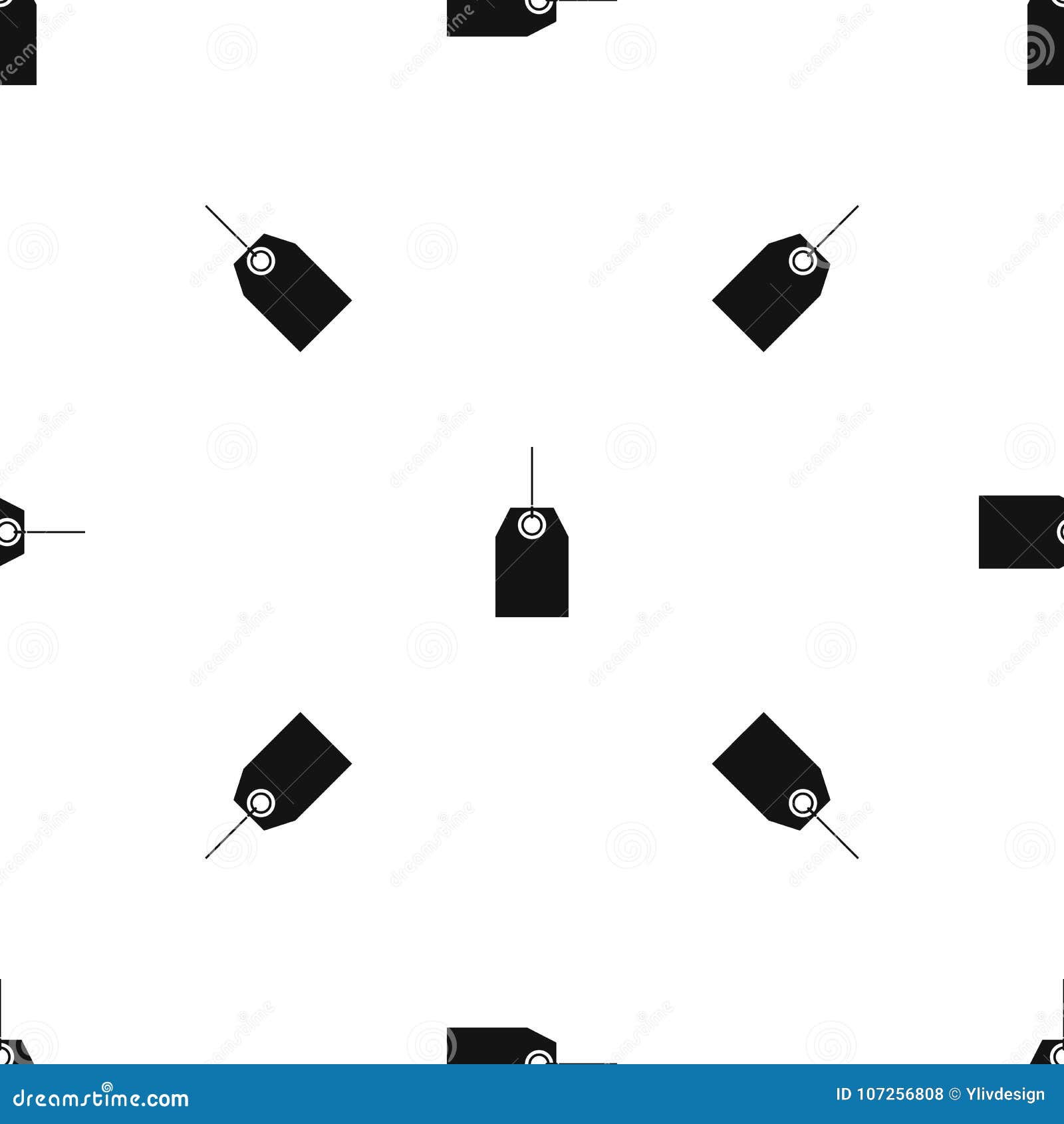 Black Tag Pattern Seamless Black Stock Vector - Illustration of
