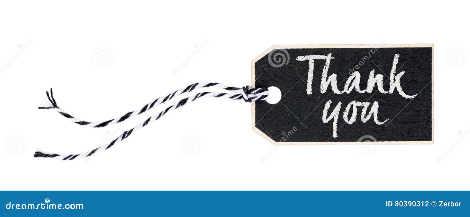 Black Tag With The Text Thank You Stock Photo - Image of cord, note