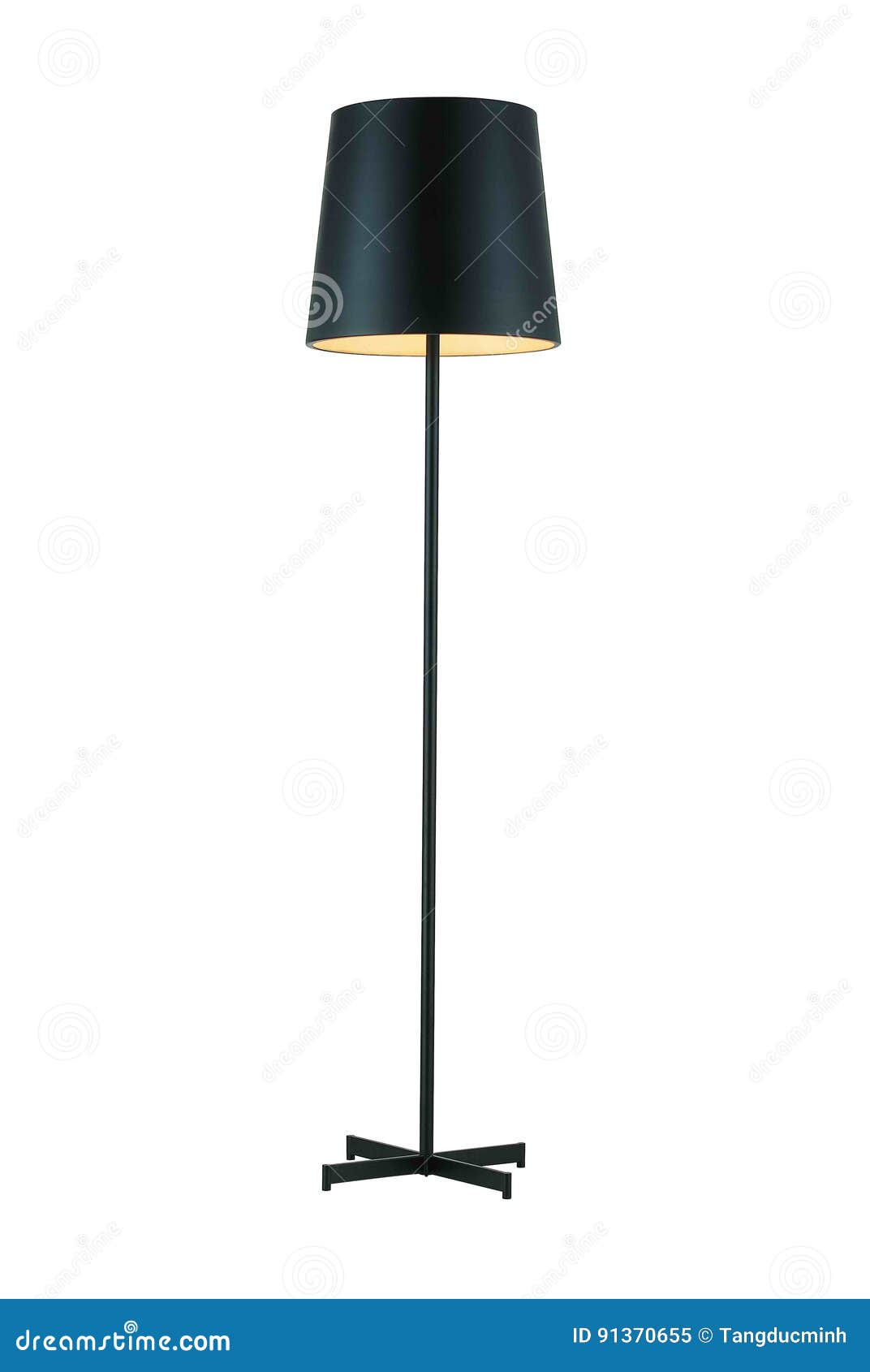 Black Tall Floor Lamp stock image. Image of stand, standing 91370655