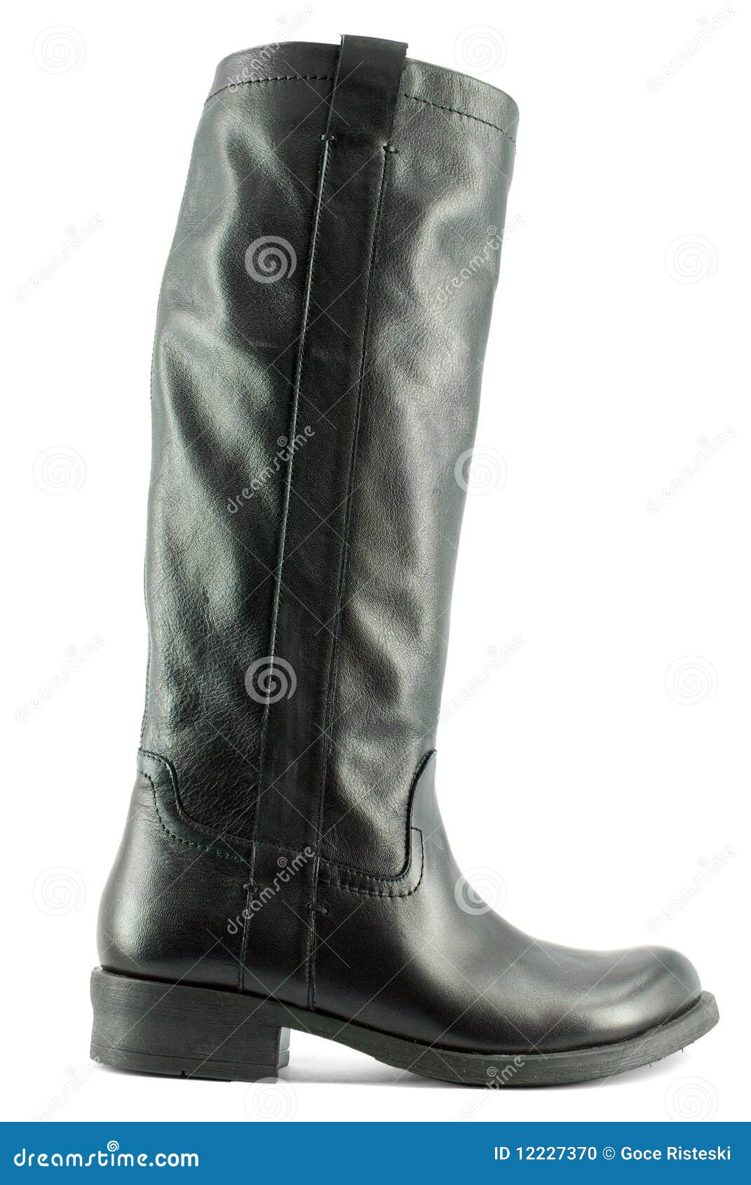 Black tall leather boot stock photo. Image of shoe, fashion 12227370