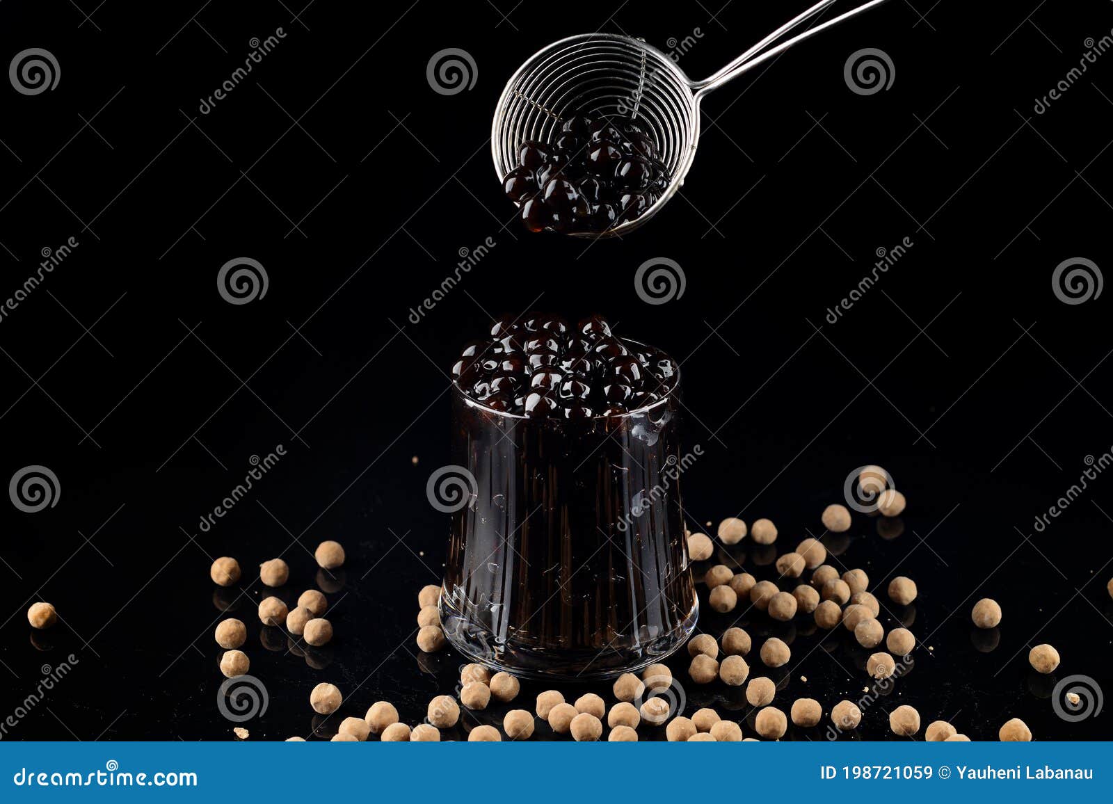 Black Tapioca Pearls for Bubble Tea Stock Image Image of sticky