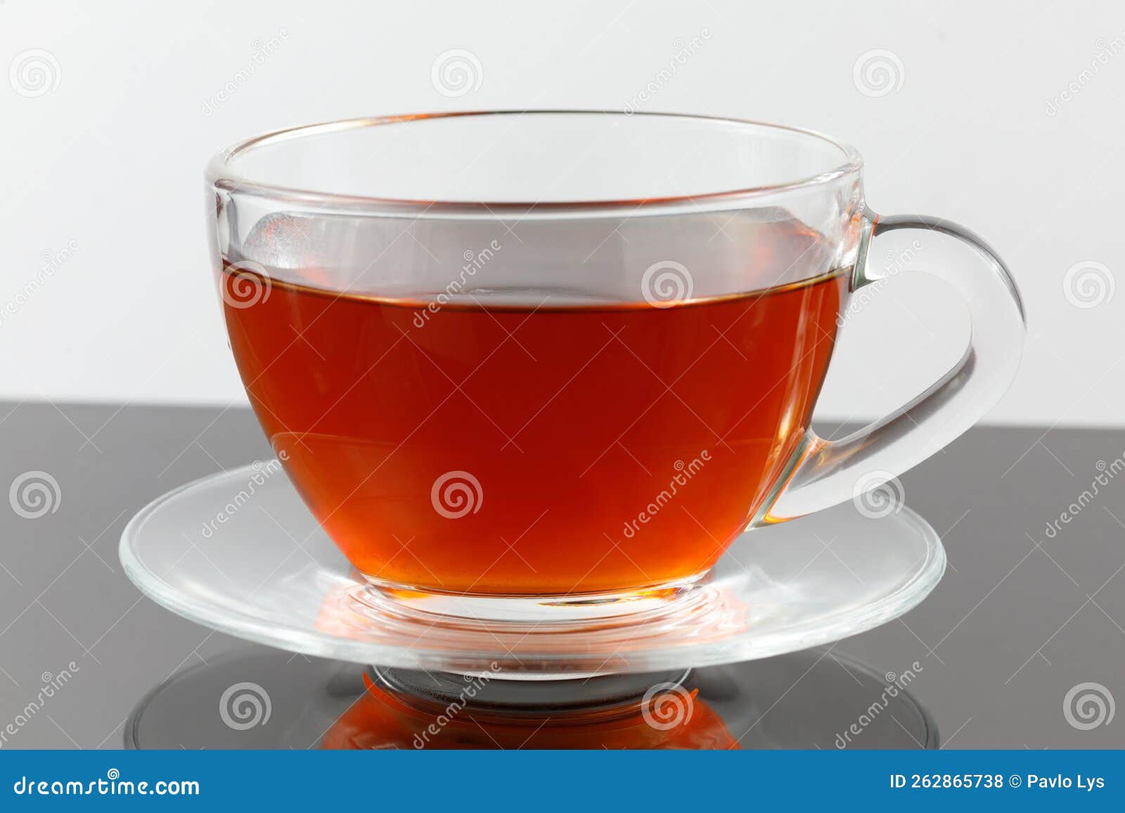 Black Tea in a Cup on a Gray Background Stock Photo Image of