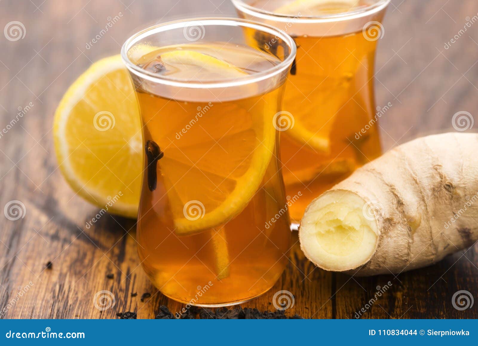 Black Tea with Lemon and Ginger Stock Photo Image of chamomile