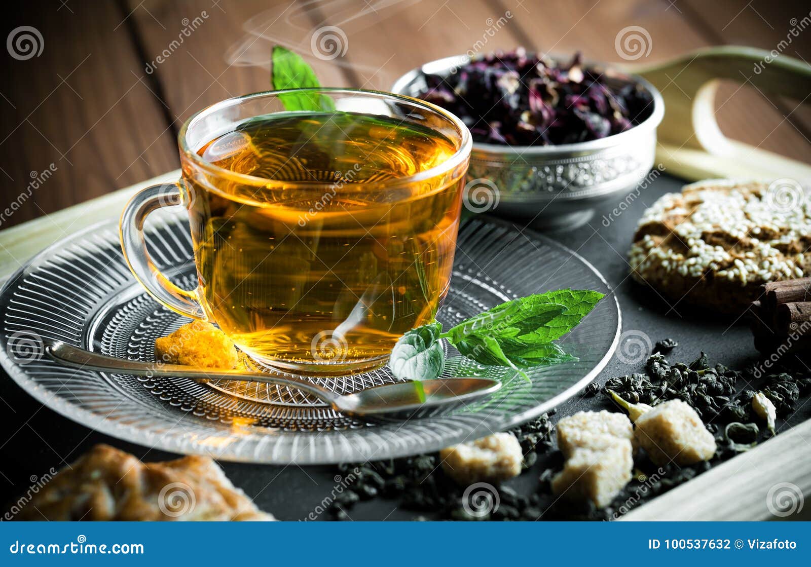 Black tea is a hot drink stock photo. Image of biscuit 100537632