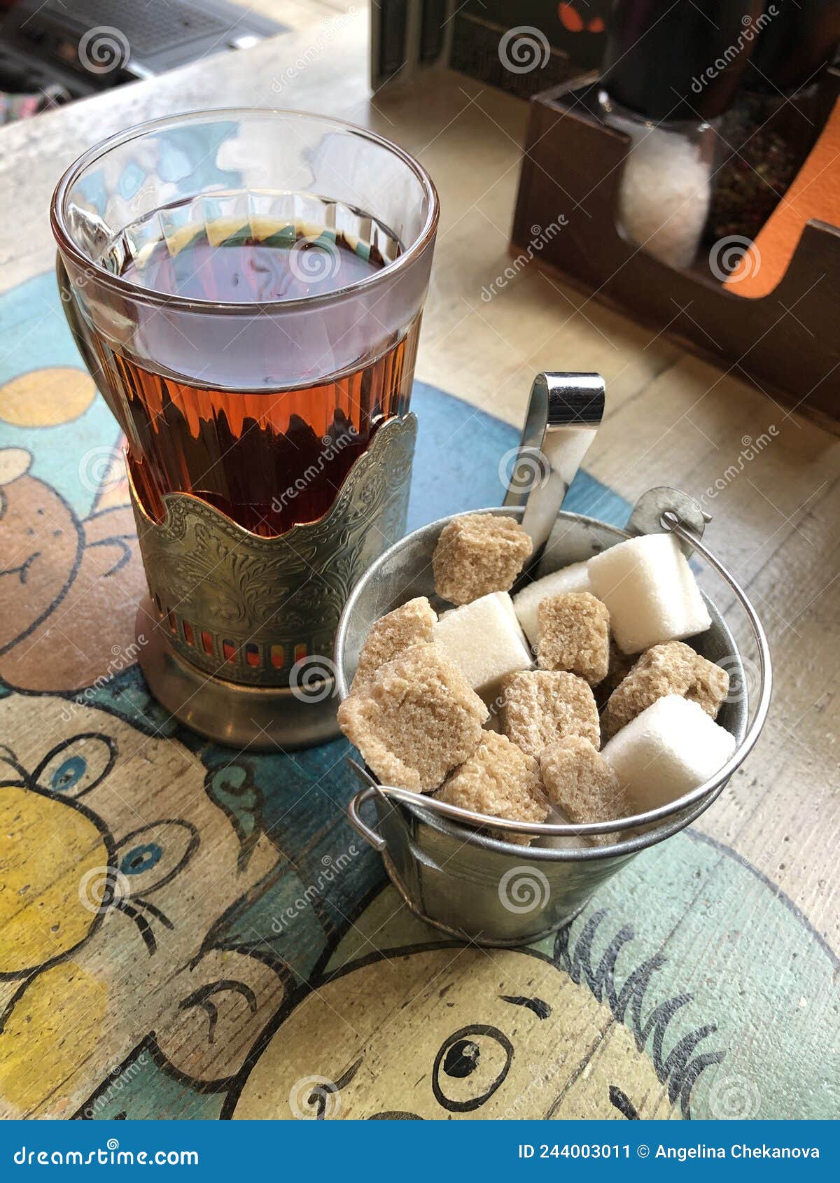 Black tea with sugar View stock image. Image of white 244003011