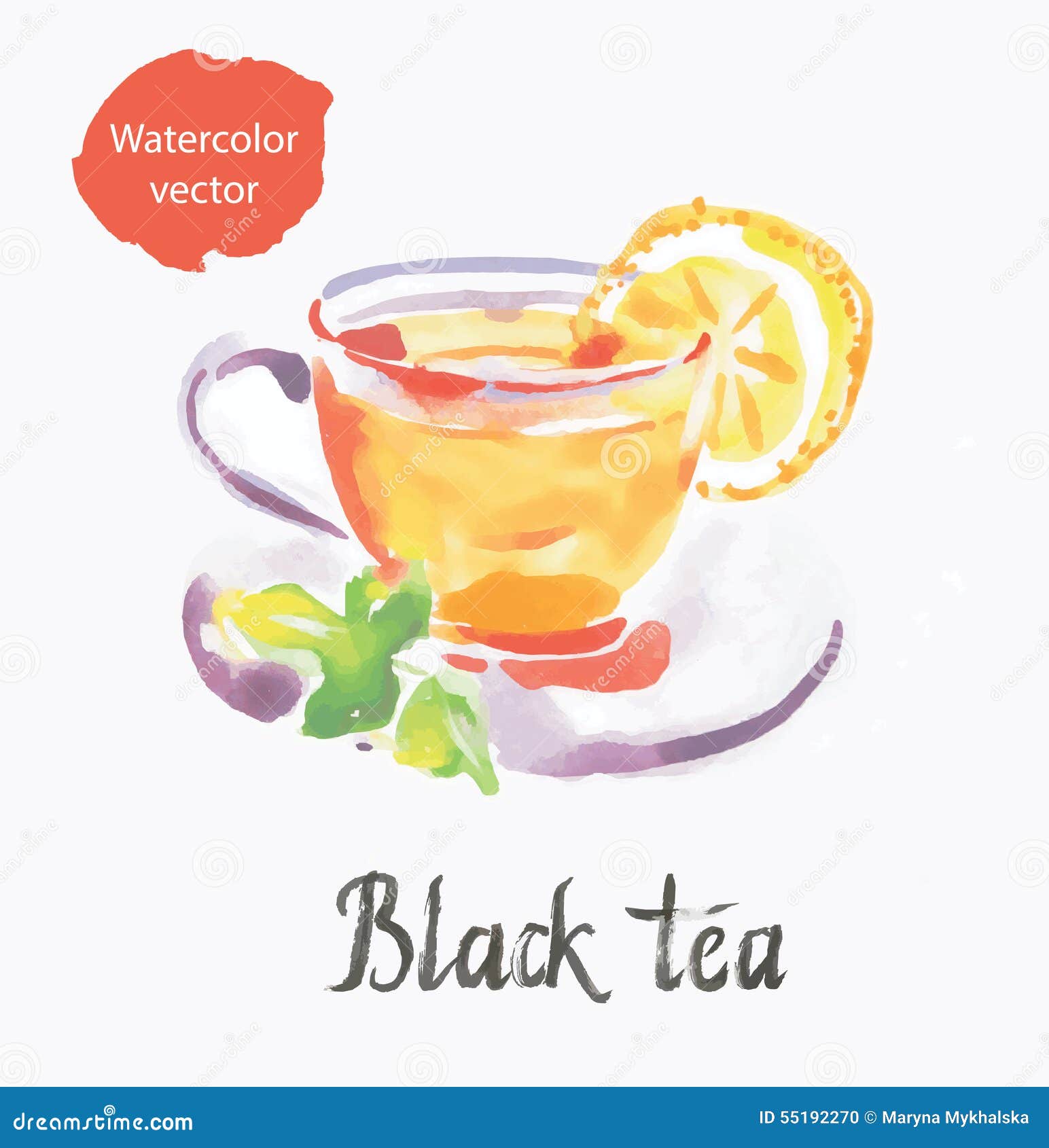 Black tea stock vector. Illustration of temperature, national - 55192270