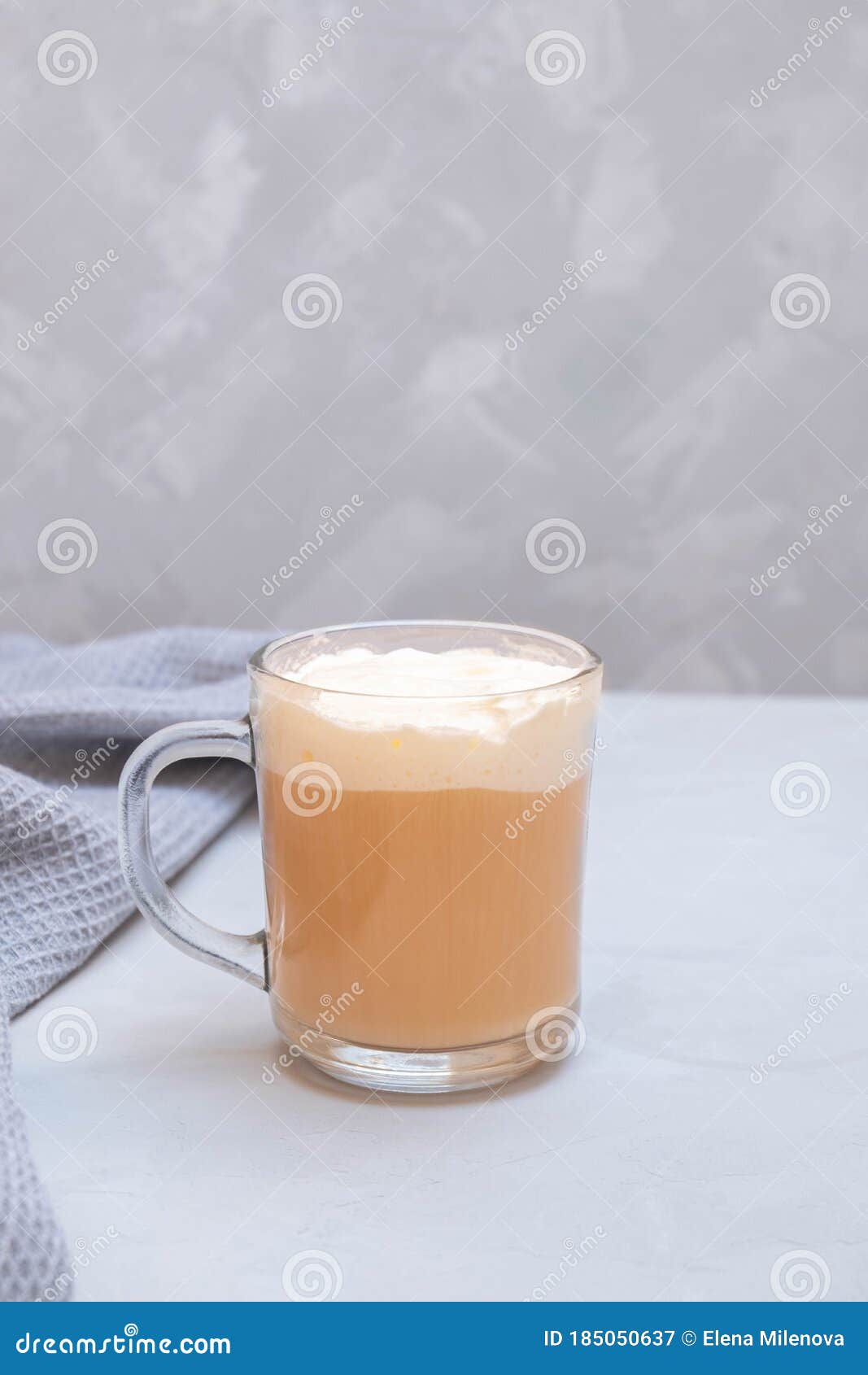 Black Tea with Whipped Cream Cheese Foam, Copy Space Stock Image