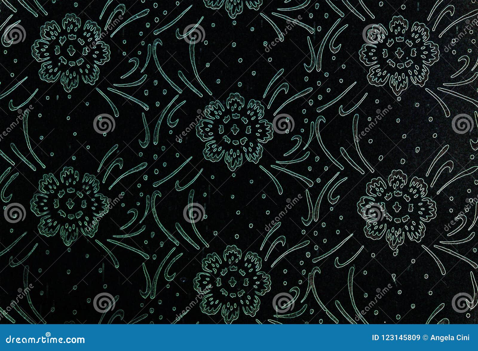 Black and Teal Floral Background Pattern Stock Image Image of teal
