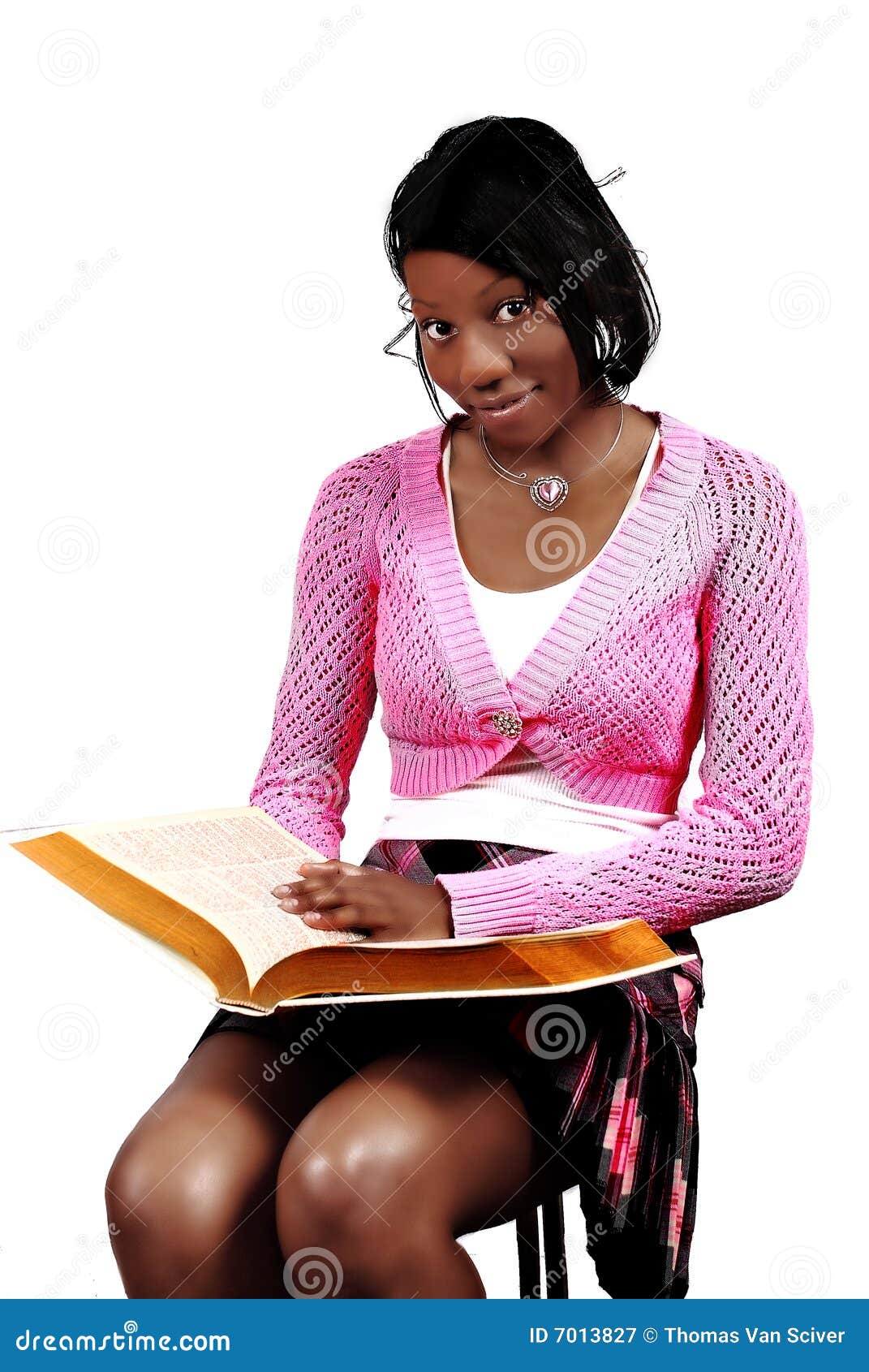 Black Teenage Girl Posed Stock Image Image Of Reading -9777