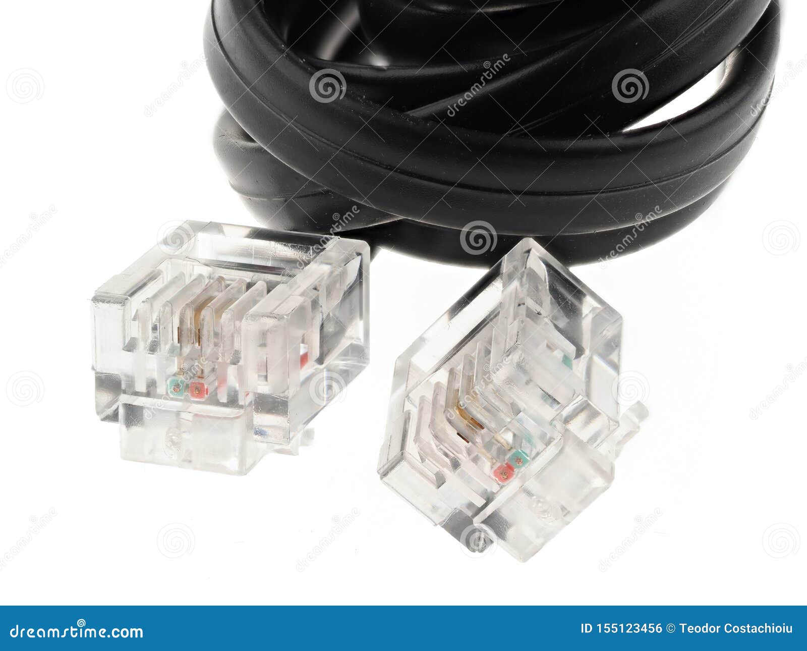 black telephone cable with rj11 connectors