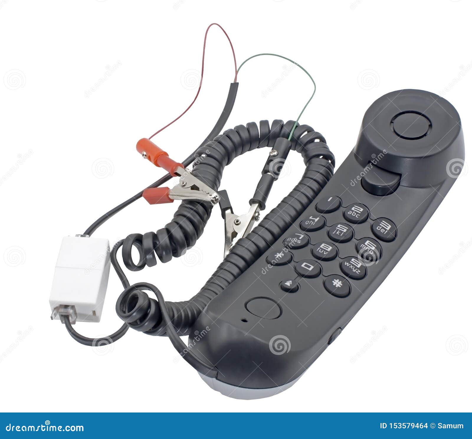 Black Telephone Handsets Isolated on White Stock Photo Image of hook