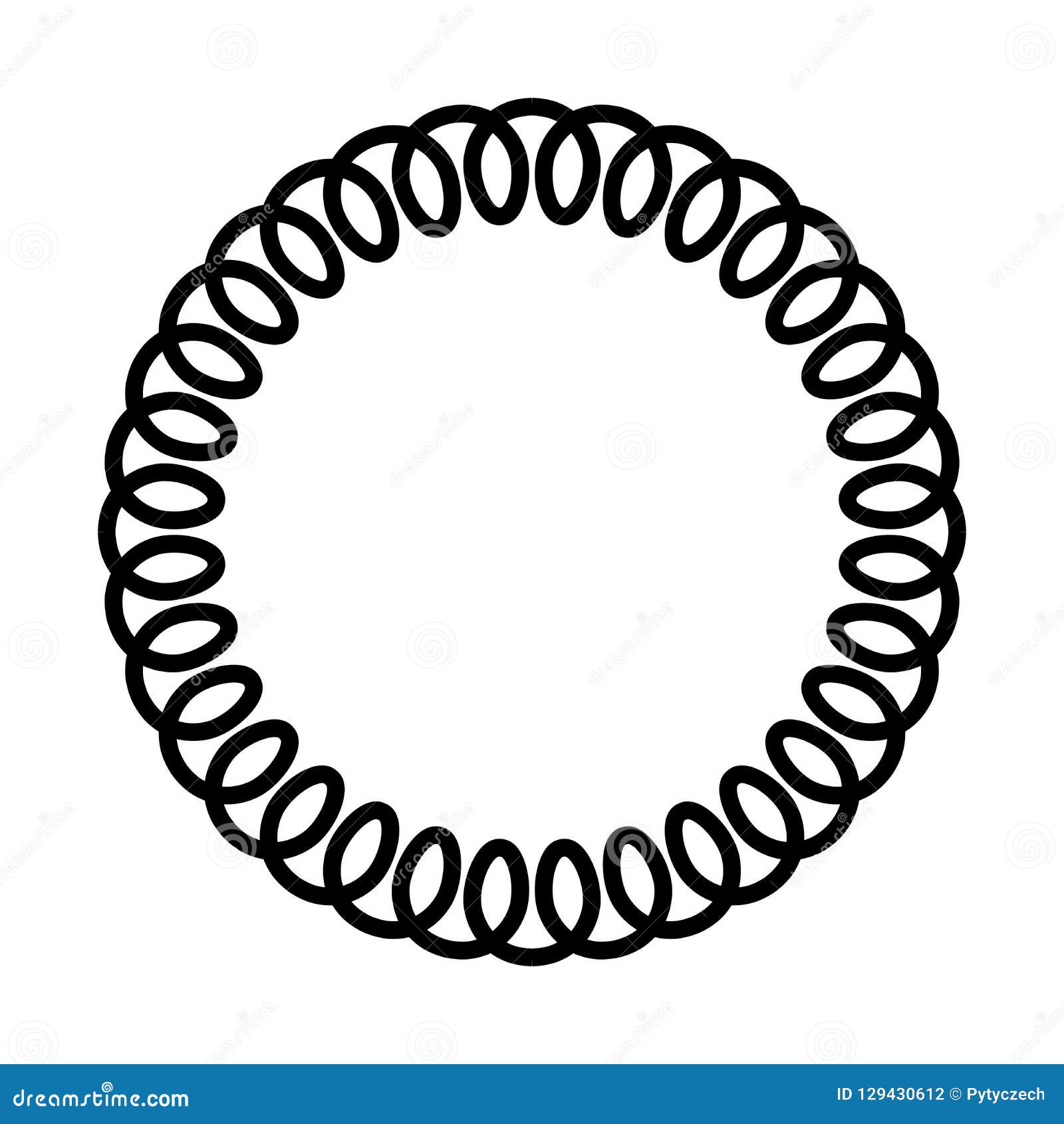 Black Telephone Spiral Cable in the Circle Simple Flat Illustration