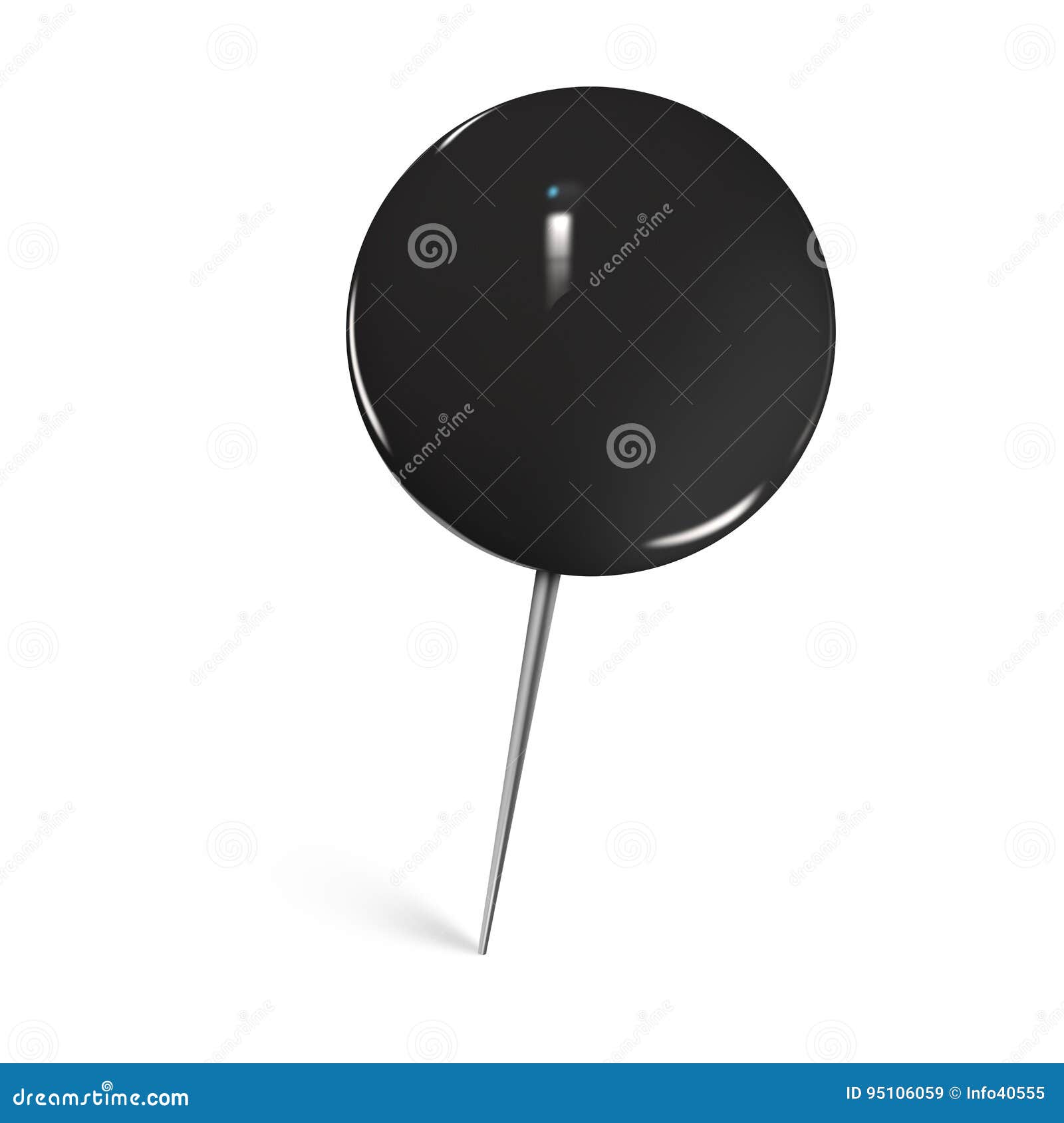 Black Thumbtack Against White Background Stock Illustration Illustration of post, accessory