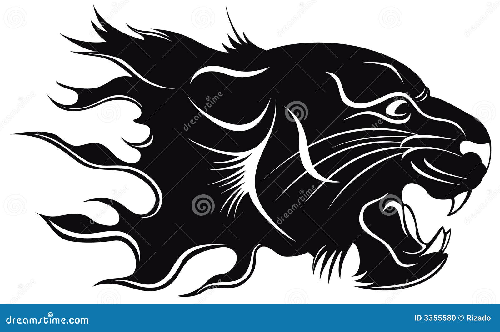 Black tiger stock vector. Illustration of nature, emblem - 3355580