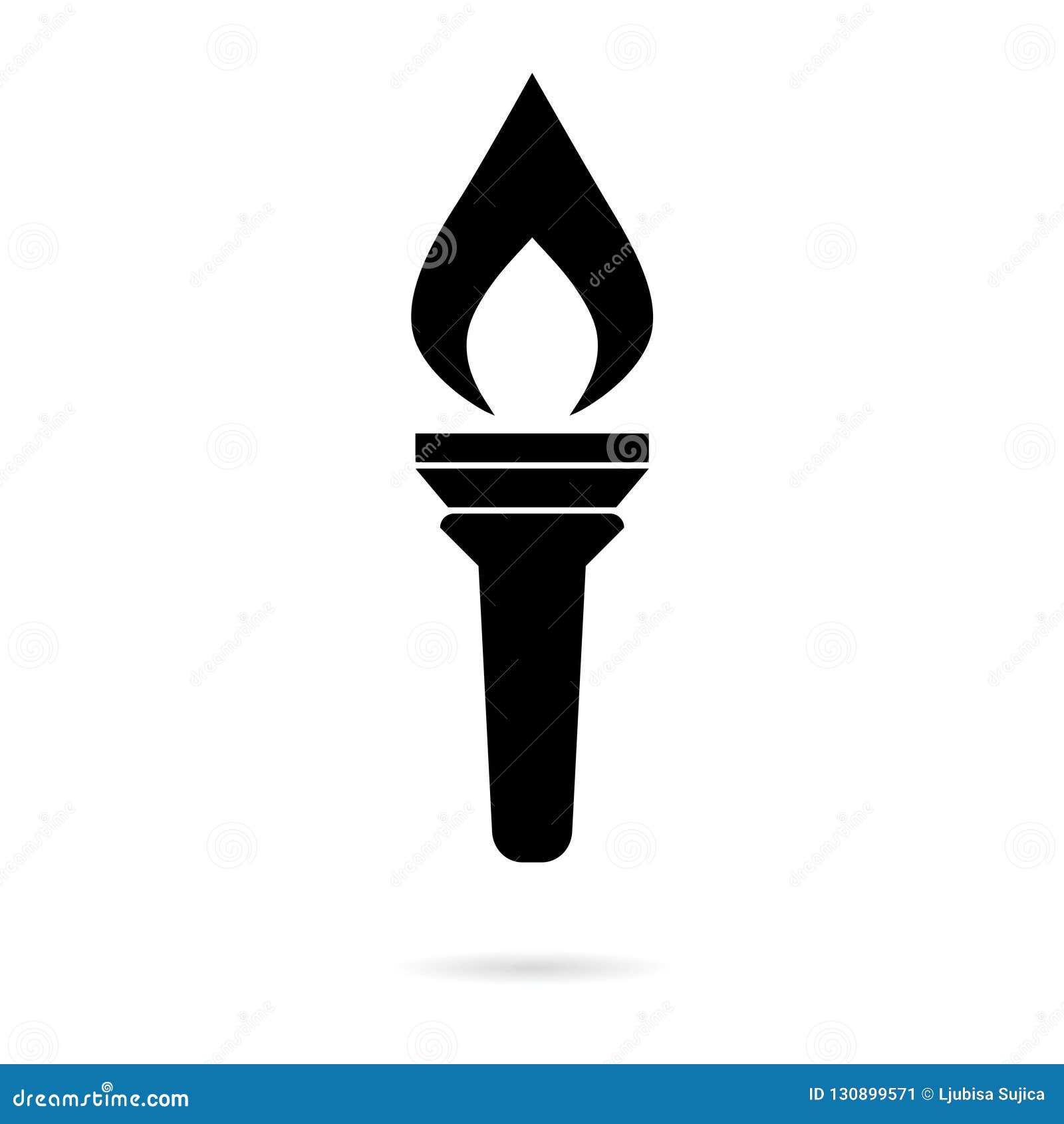 Black Torch with Flame Icon or Logo Stock Vector - Illustration of