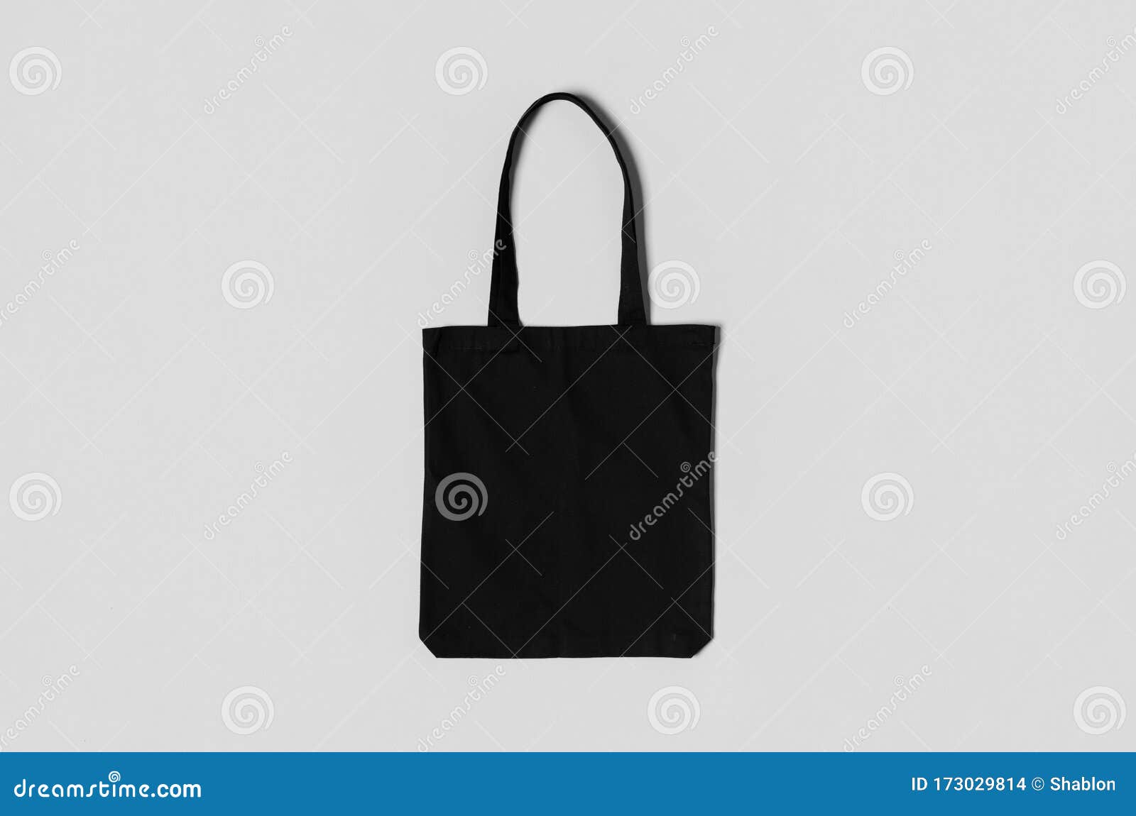 Black Tote Bag Mockup on a Grey Background Stock Photo - Image of ...