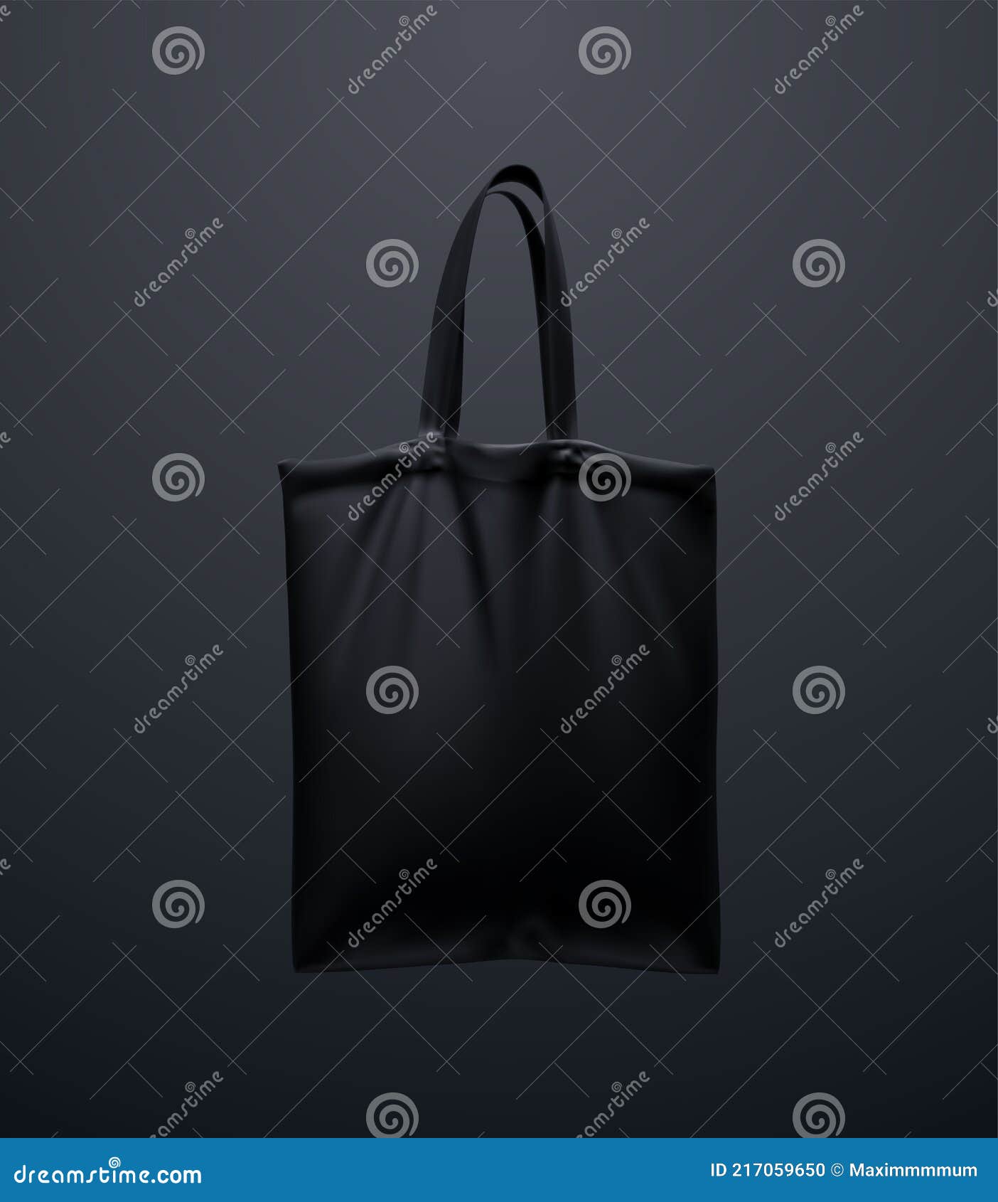 Black Tote Bag Mockup. Vector 3d Illustration Stock Vector ...