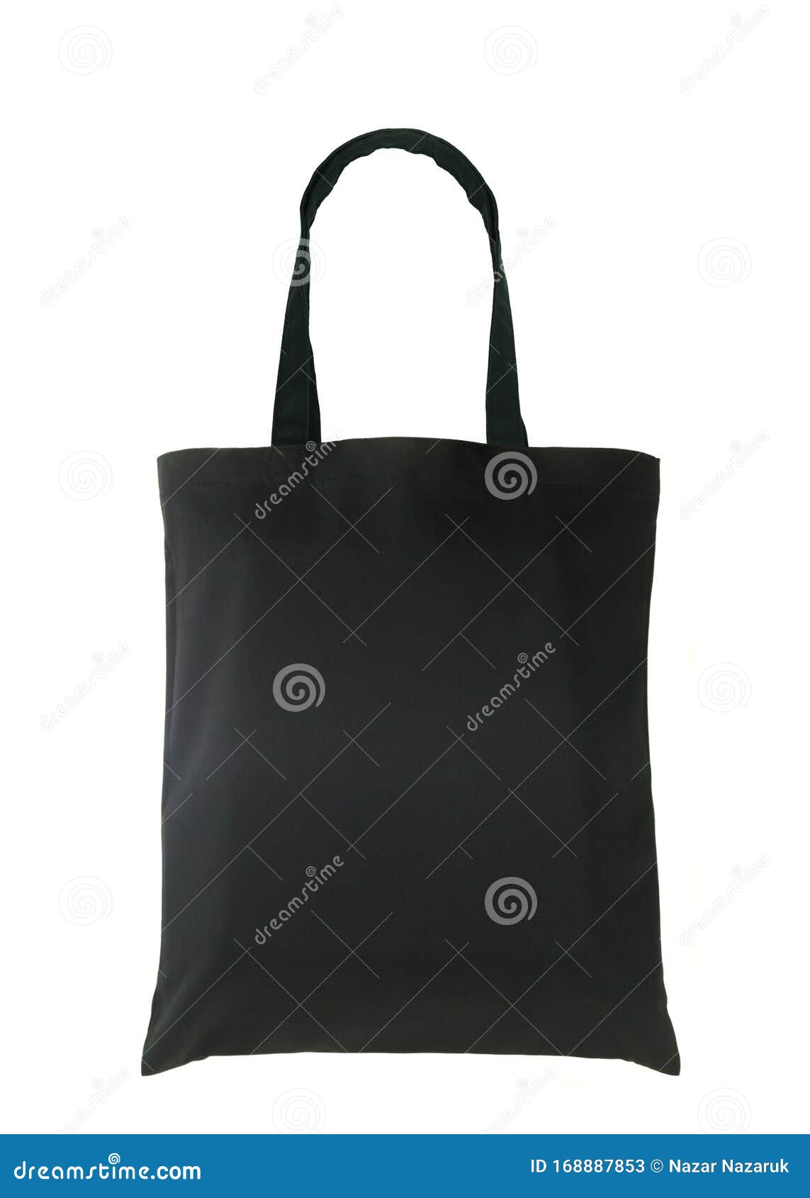 Black Tote Bag on White Backgroung Stock Image - Image of carry, object ...