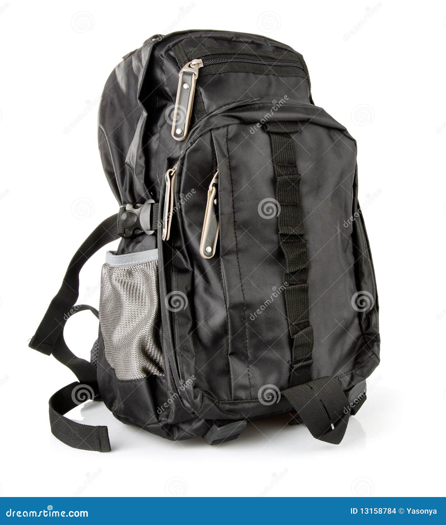 Black Tourist Backpack Isolated Stock Photo Image of backpack, full
