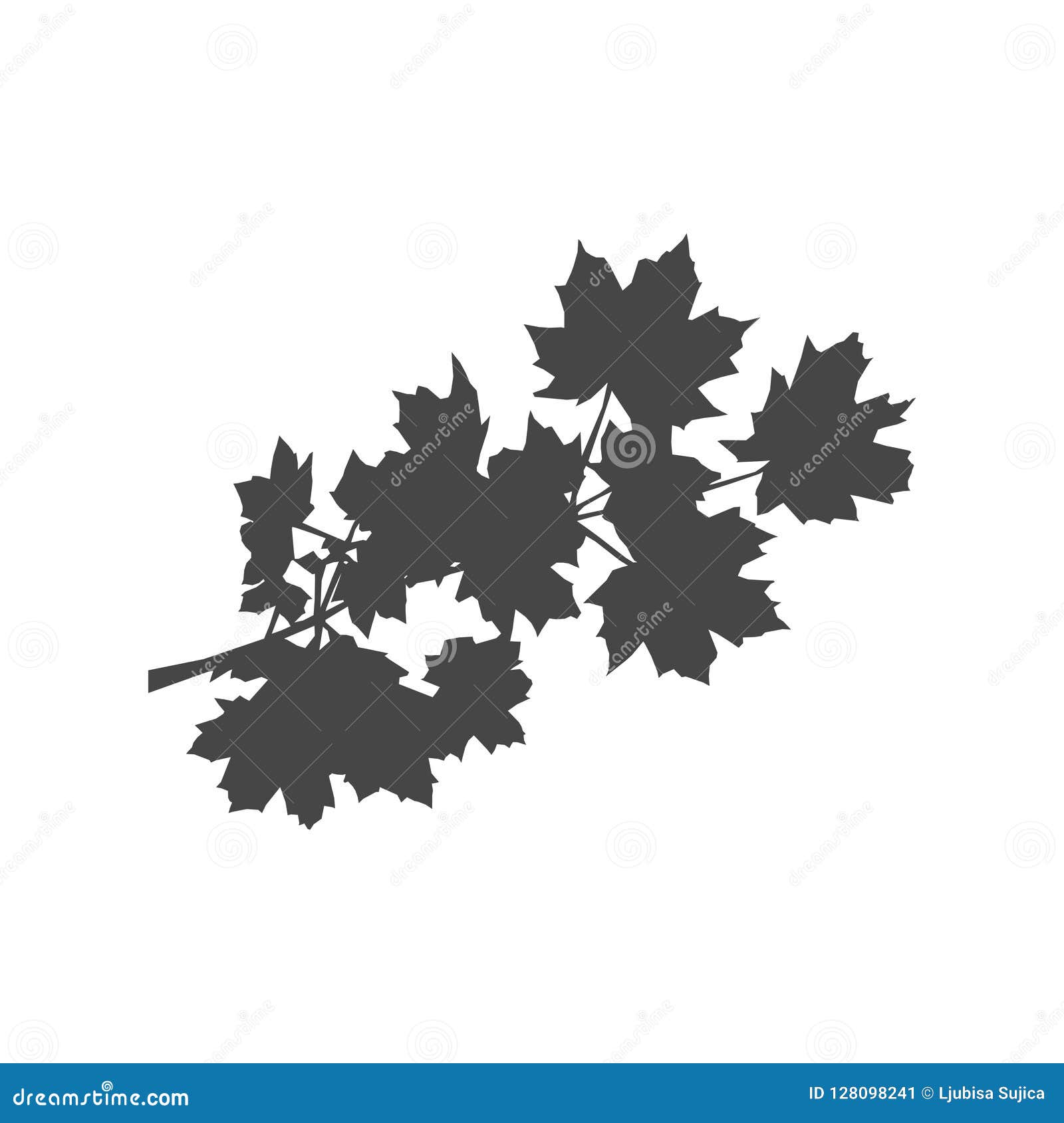 Download Black Tree Branch Silhouette, Simple Vector Icon Stock ...