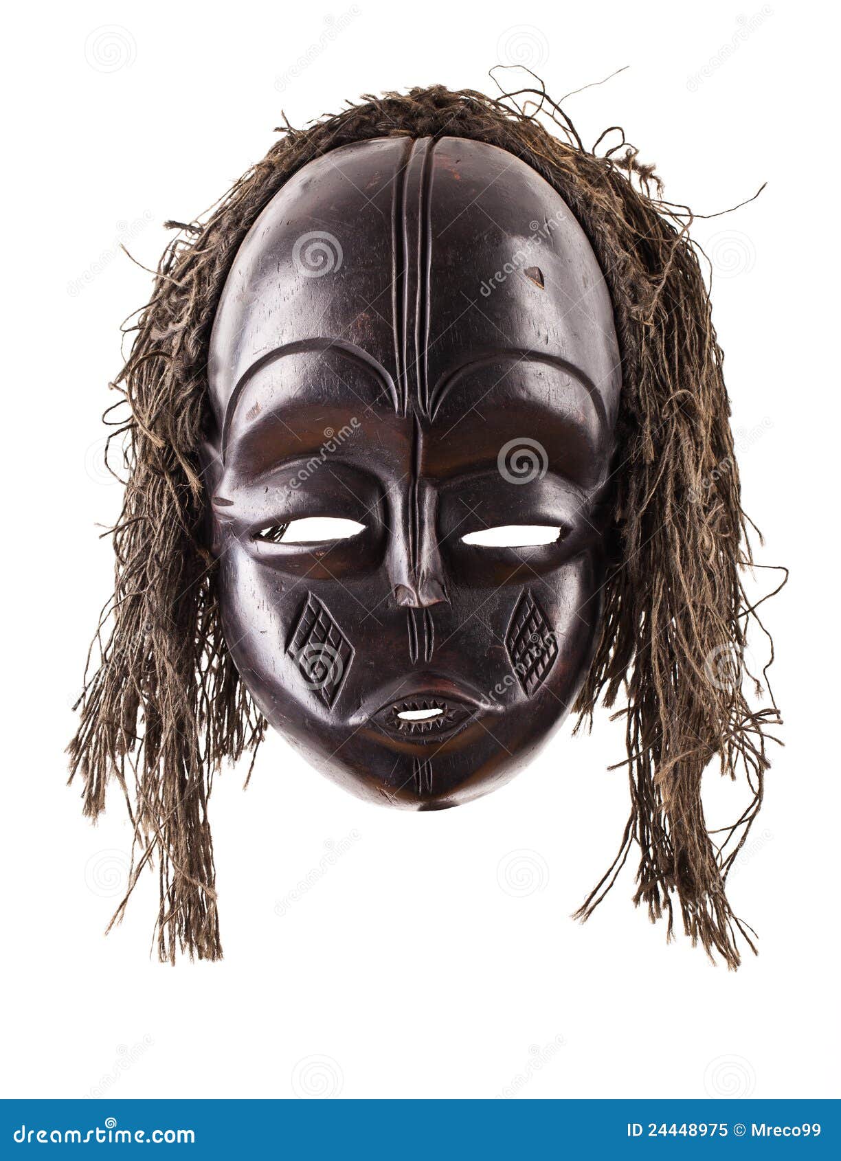Black Tribal Face Mask on Isolated on White Stock Image Image of