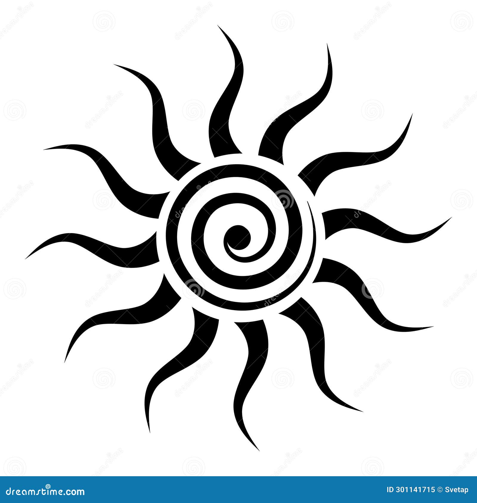 Tribal Aztec Sun Tattoo Design Vector Outline @ Outline.pics