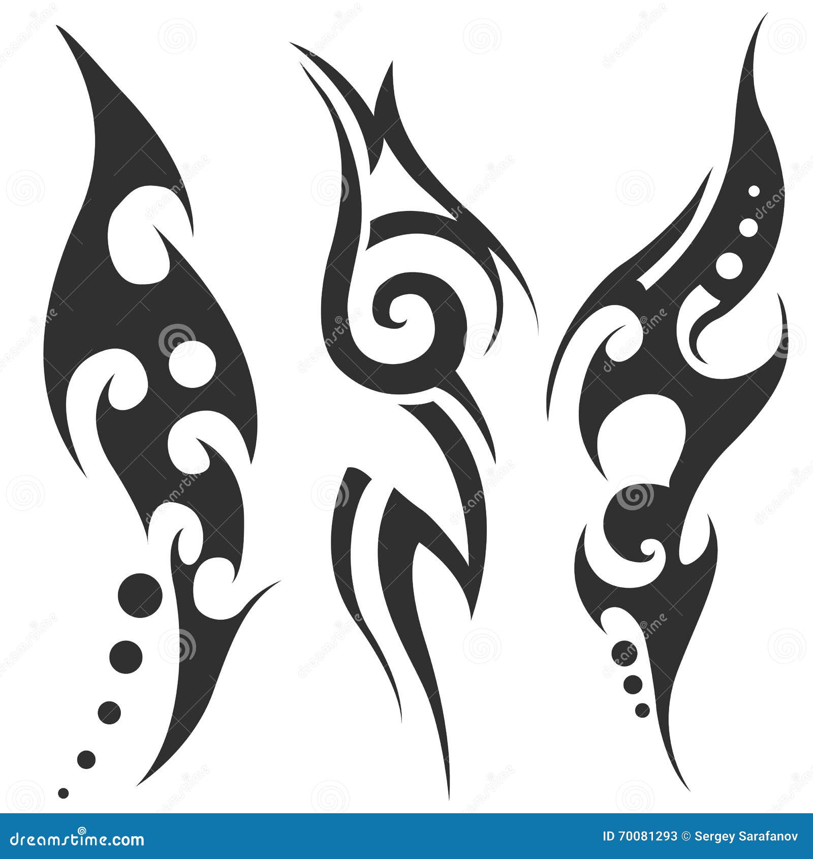 Black tribal tattoo. stock vector. Illustration of scroll - 70081293