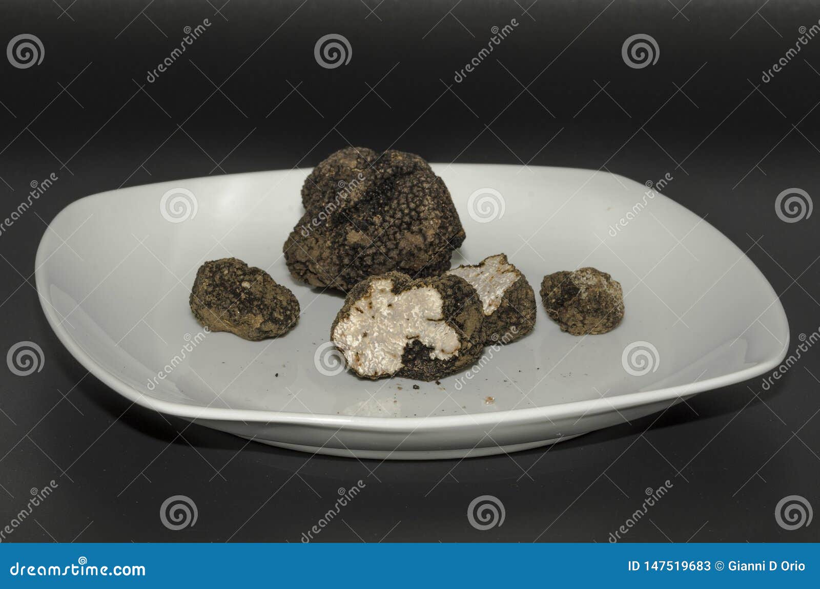 Black truffle in the dish stock image. Image of cook 147519683