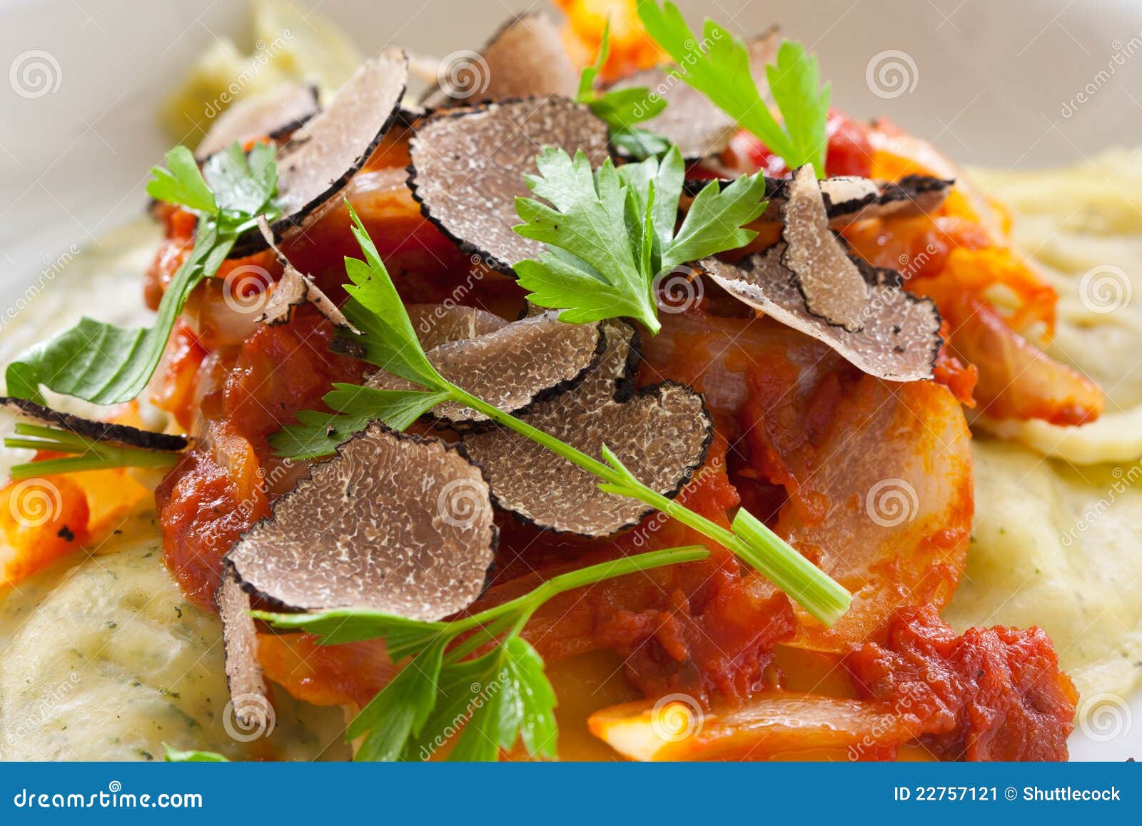 Black Truffle Ravioli Pasta Stock Image Image of expensive, gourmet