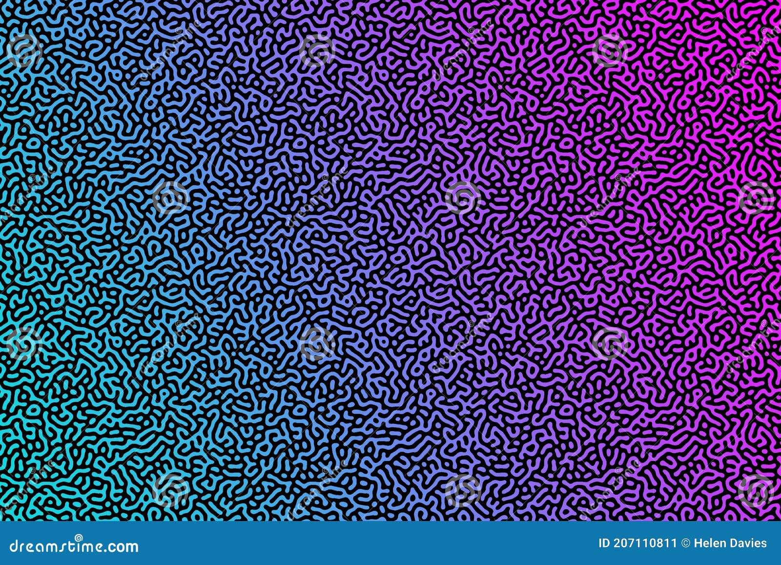 black turing pattern against blue and pink background