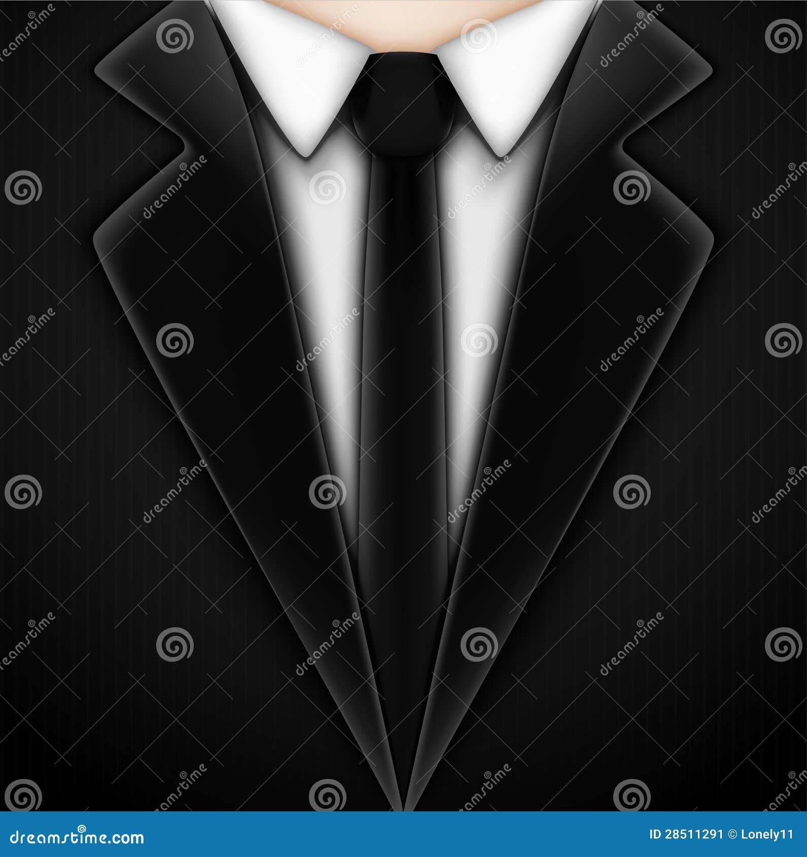 Black tuxedo with tie stock vector. Illustration of background - 28511291