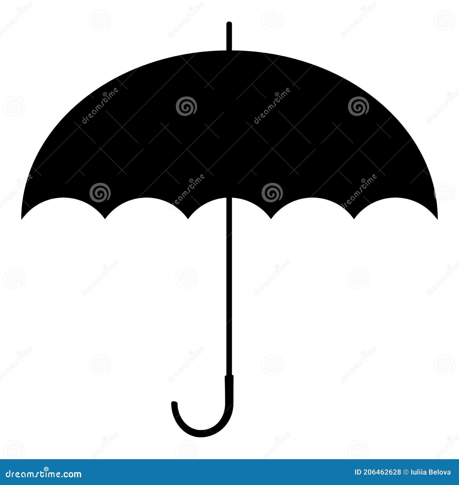 Black Umbrella. Silhouette Logo Sign Illustration Stock Illustration
