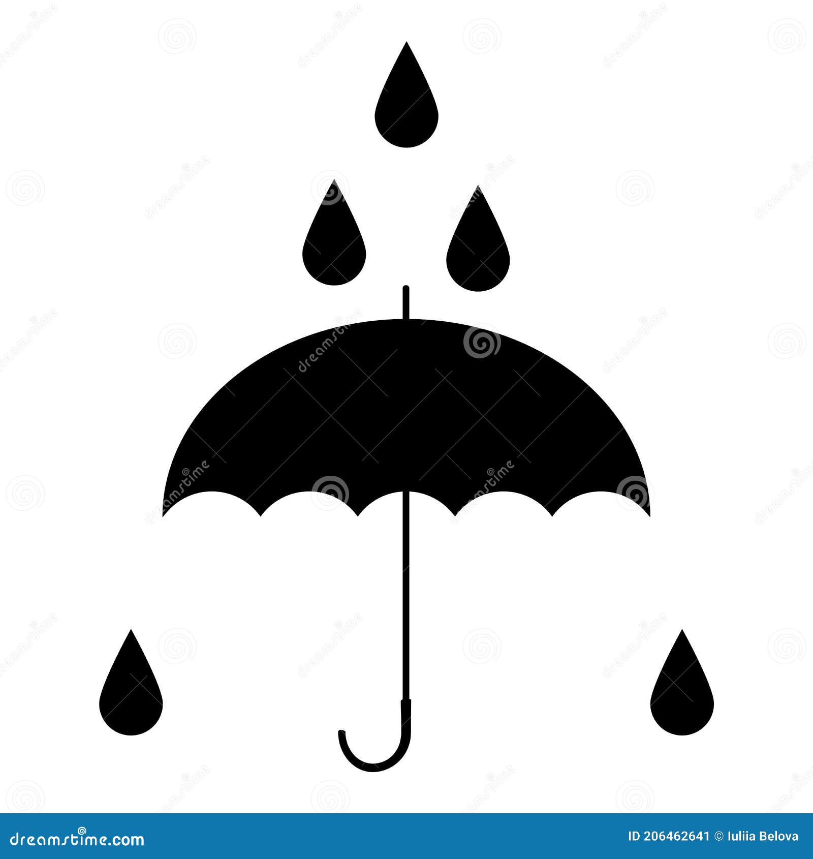 Black Umbrella. Silhouette Logo Sign Illustration Stock Illustration