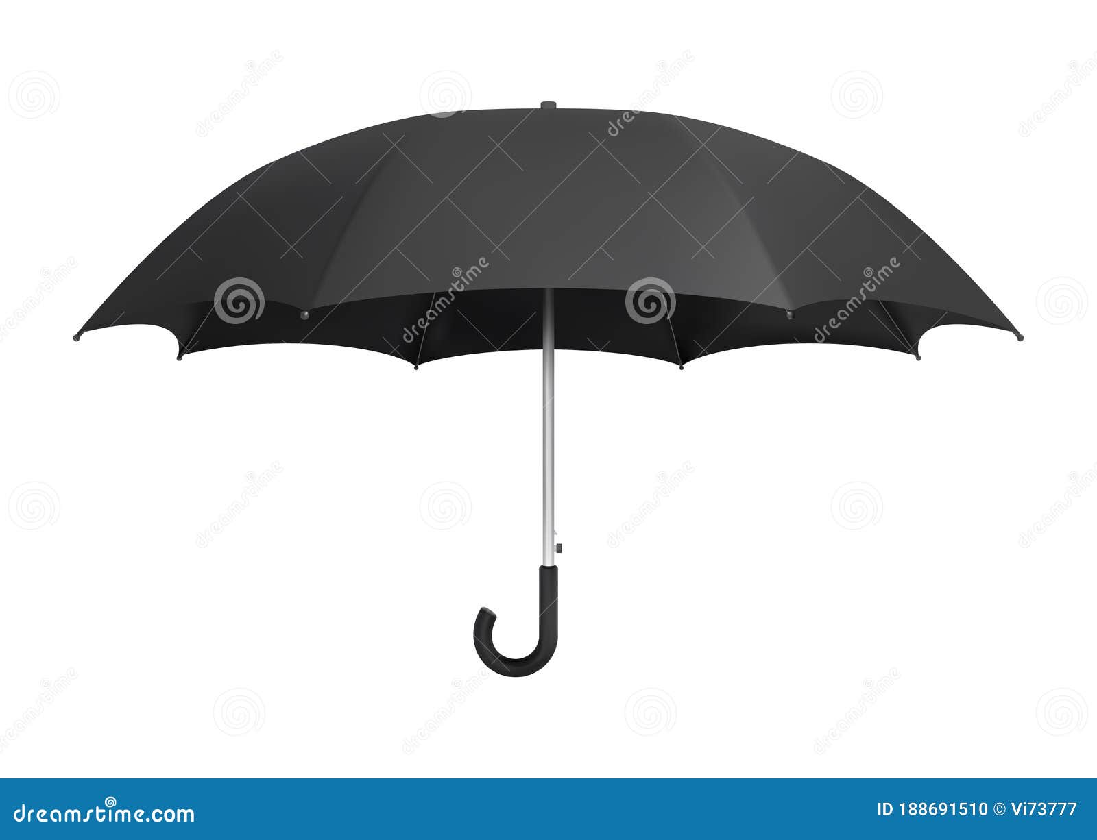 Download Black Umbrella Template. Side View Realistic Vector Mockup ...