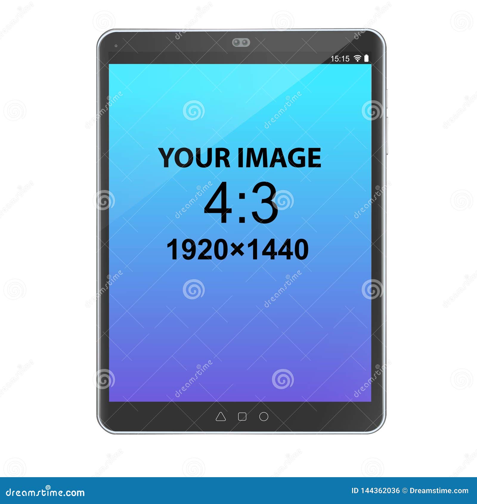 Black Unbranded Vertically Oriented 43 Tablet, Front View