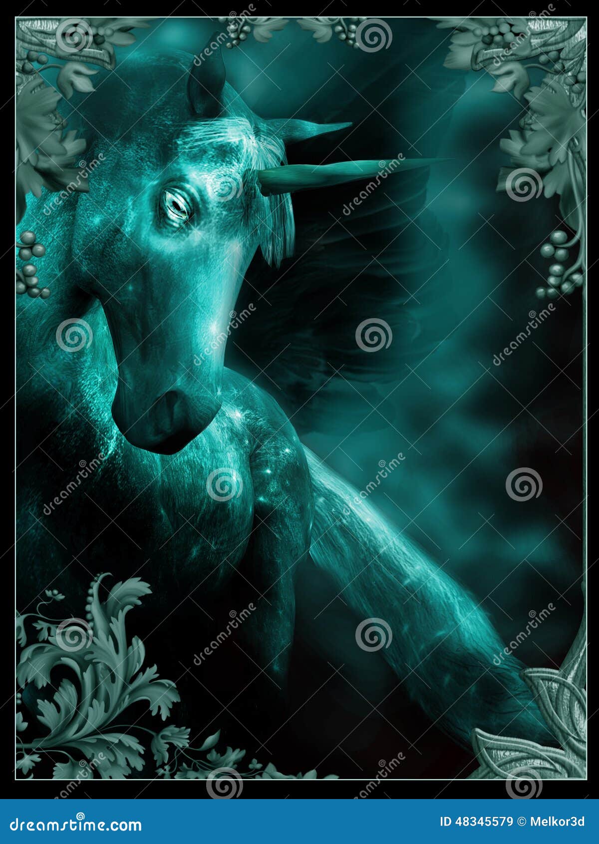 Black unicorn stock illustration. Illustration of fantasy 48345579