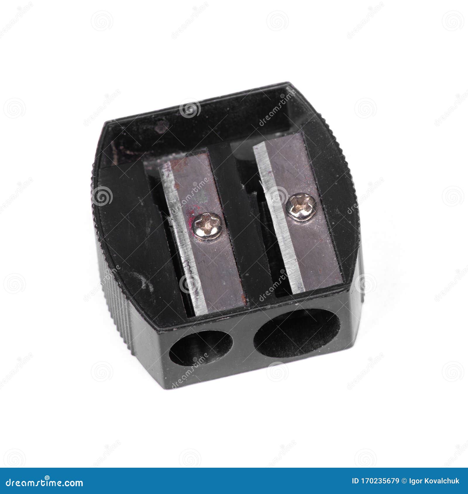 Black Used Pencil Sharpener Stock Image Image of office, blade 170235679